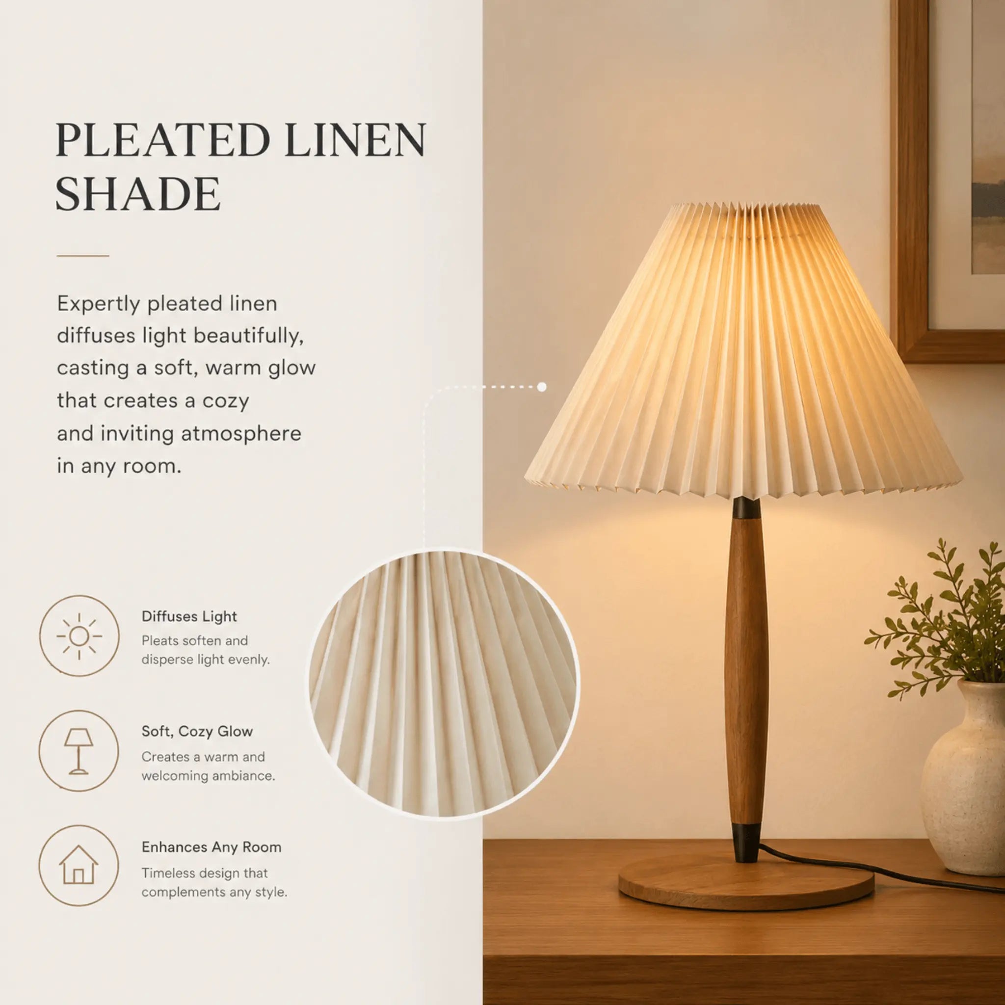 The Warm Glow Walnut Table Lamp