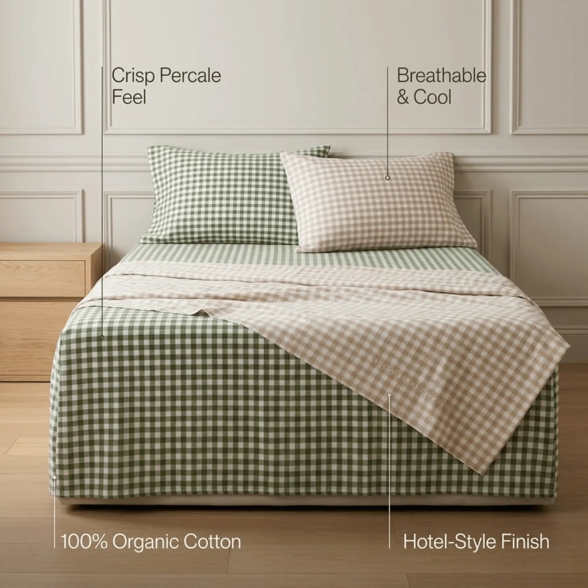 The Hotel Percale Cotton Sheet Set