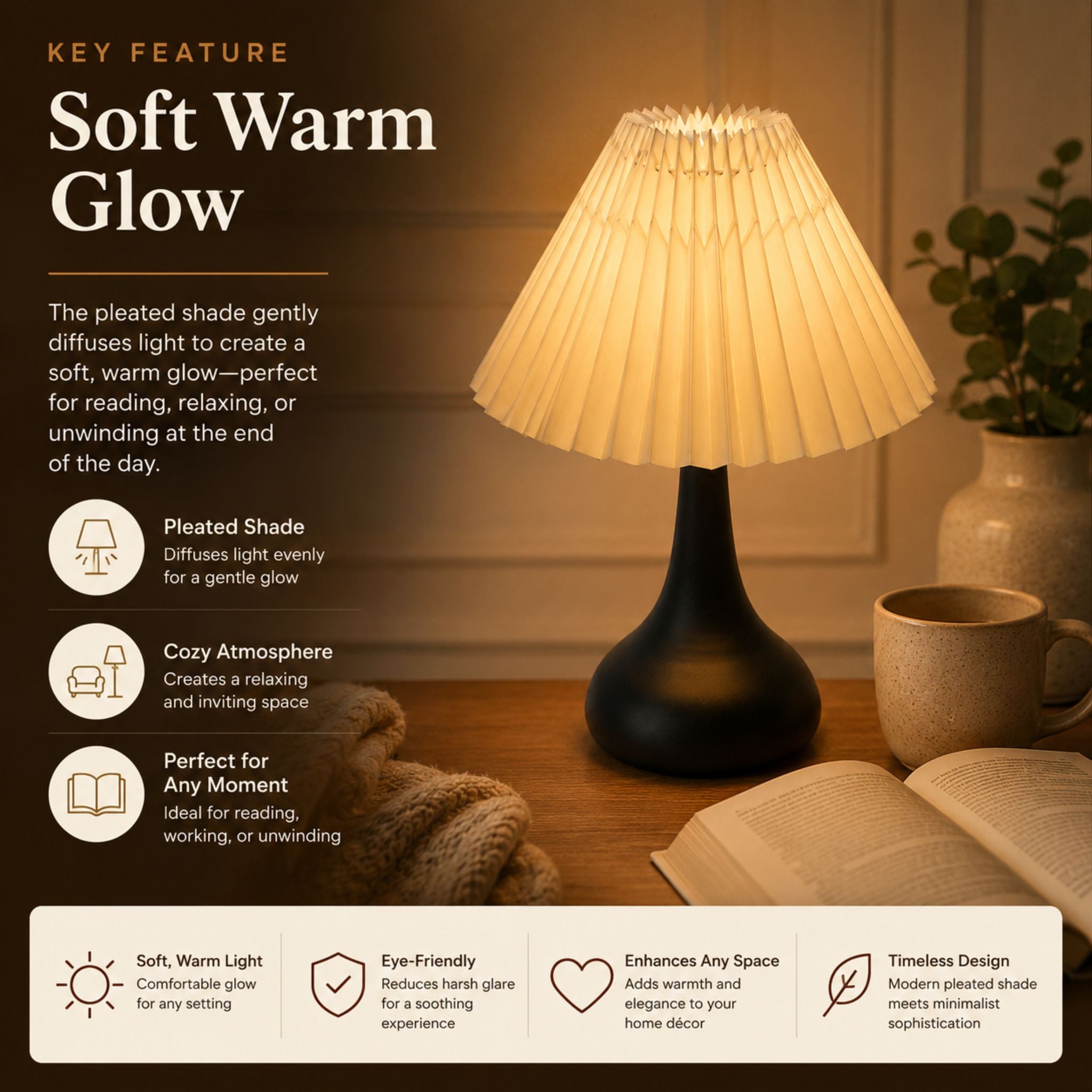 The Modern Pleated Shade Table Lamp