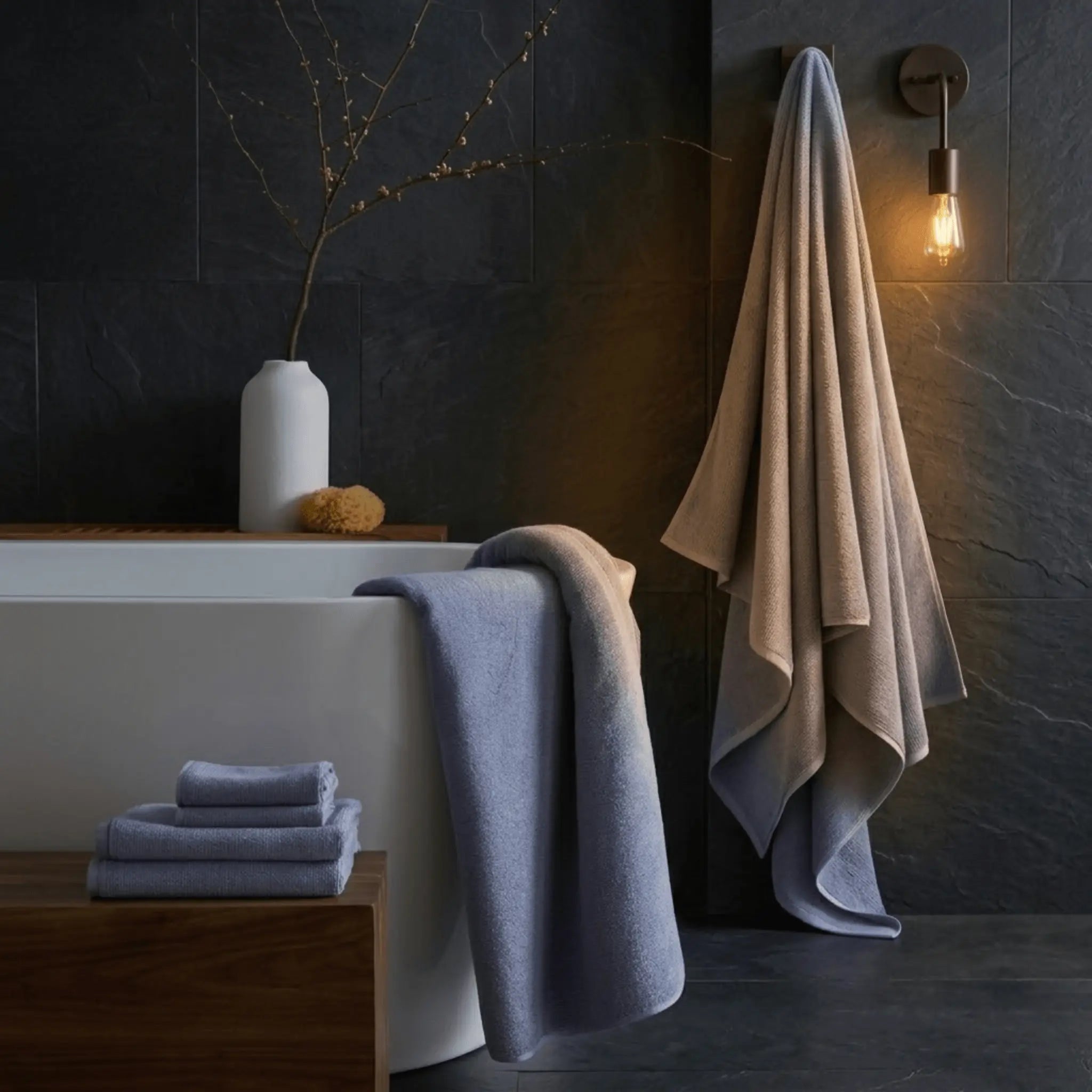 The Light Turkish Ribbed Bath Towel Bundle
