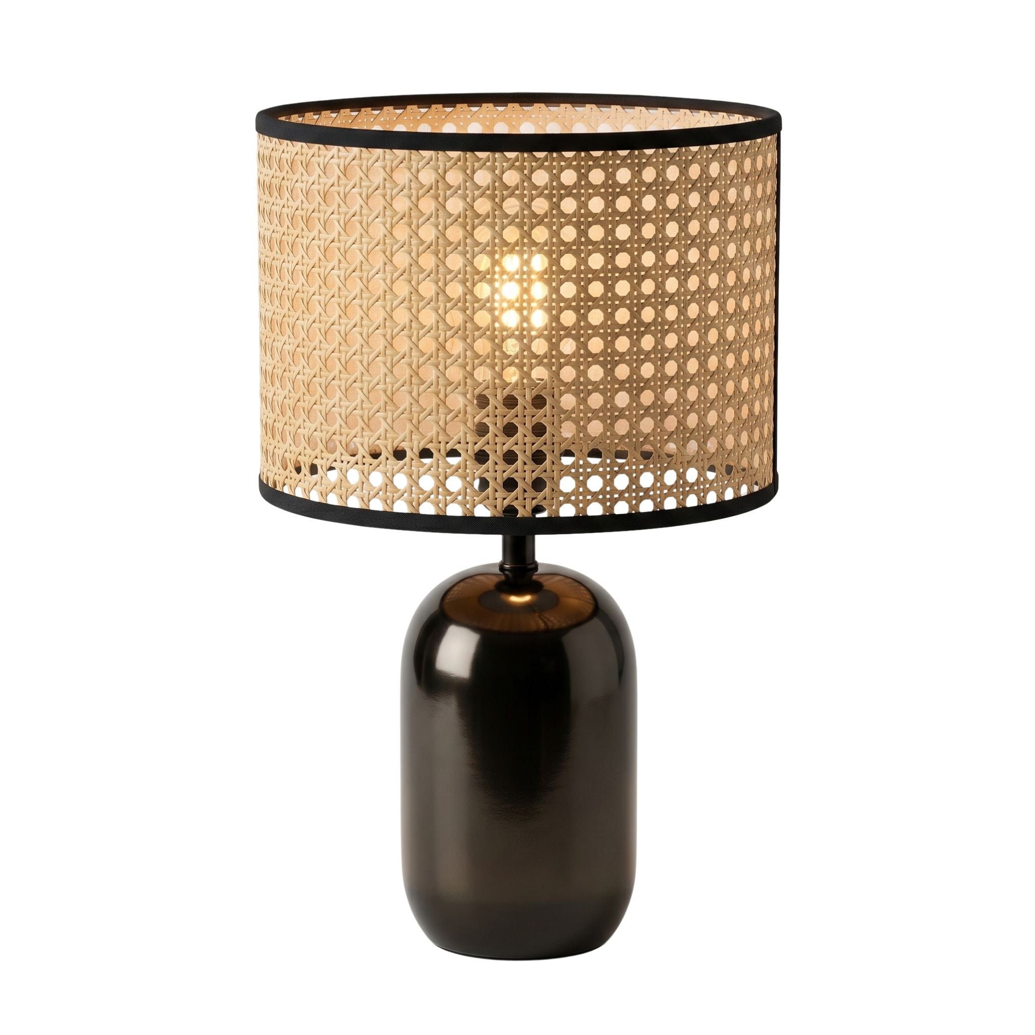 The Judah Ceramic & Rattan Table Lamp