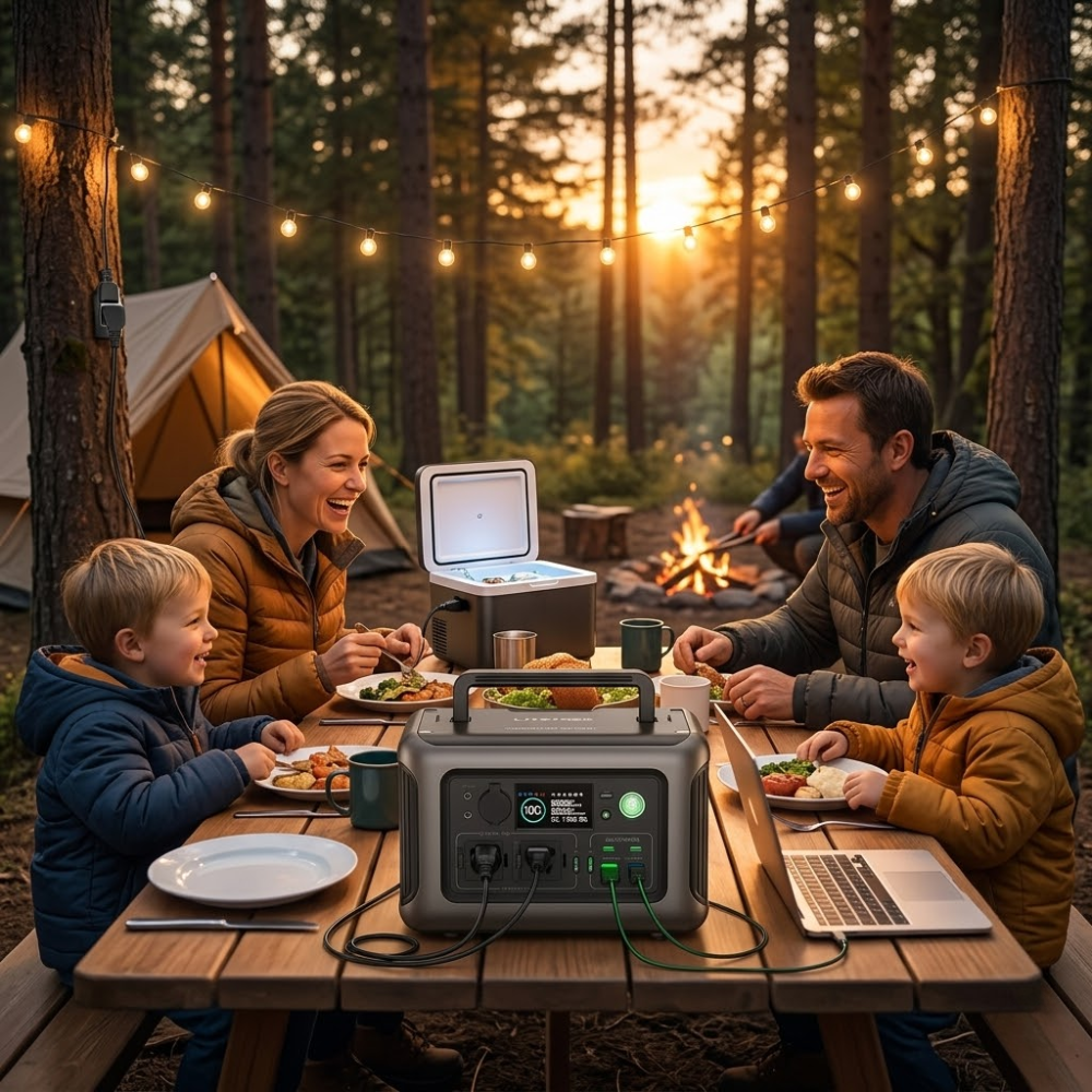 Soft Living LiteTrek 800W Portable Power Station - 512Wh LiFePO4 Solar Generator for Camping & Outdoors