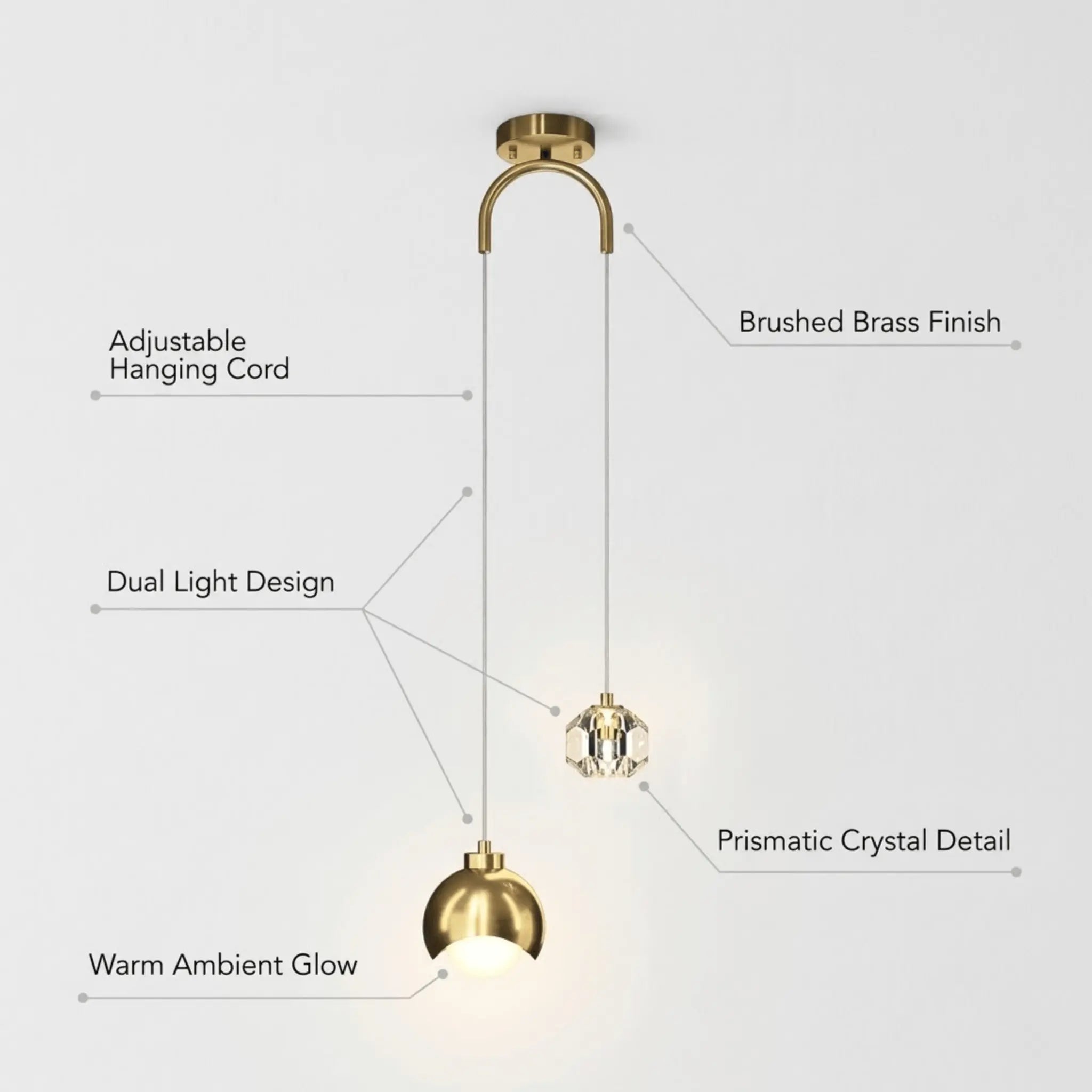 The Brushed Brass Crystal Pendant Light — Glow Your Space with Timeless Luxury