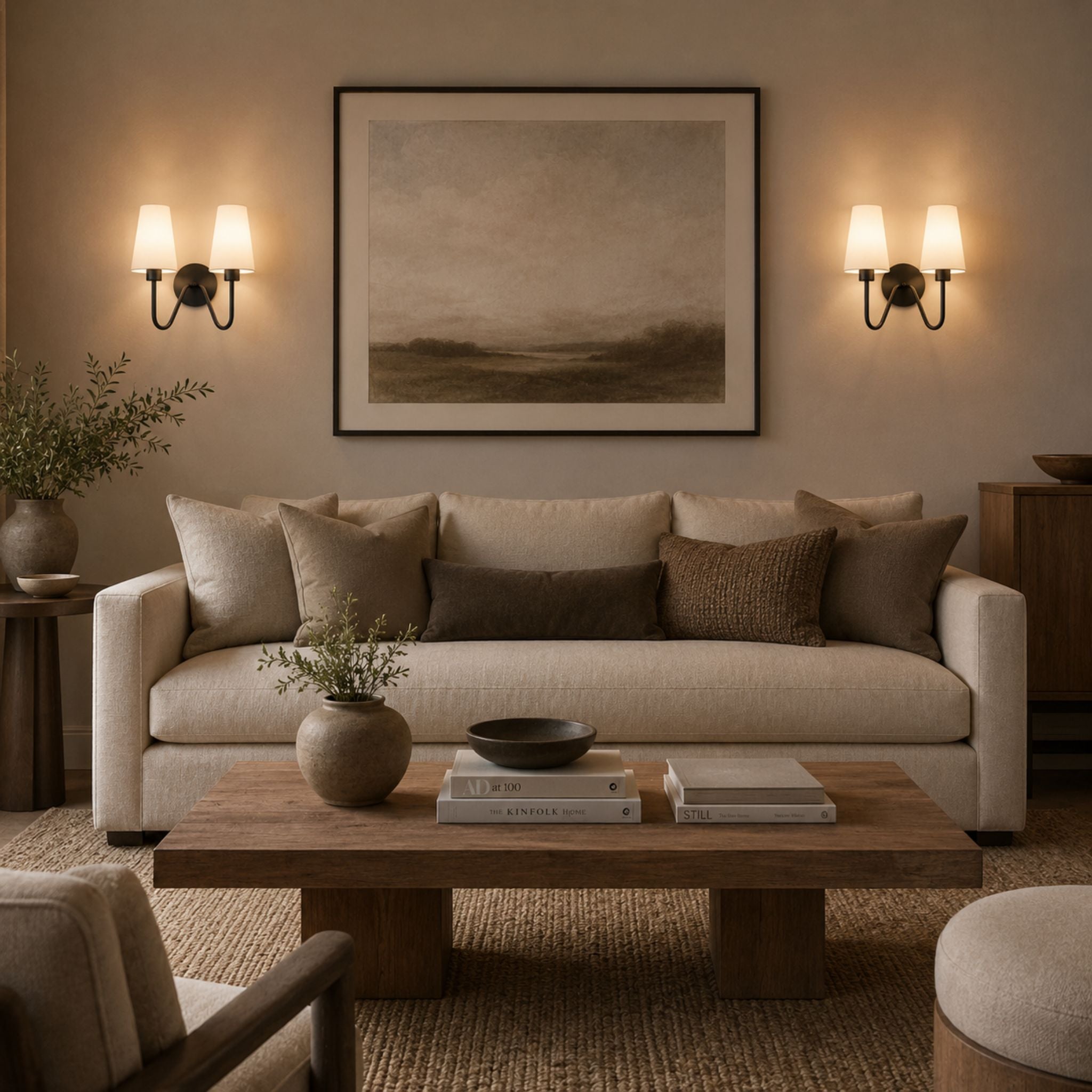 The Midnight Linen Double Wall Sconce