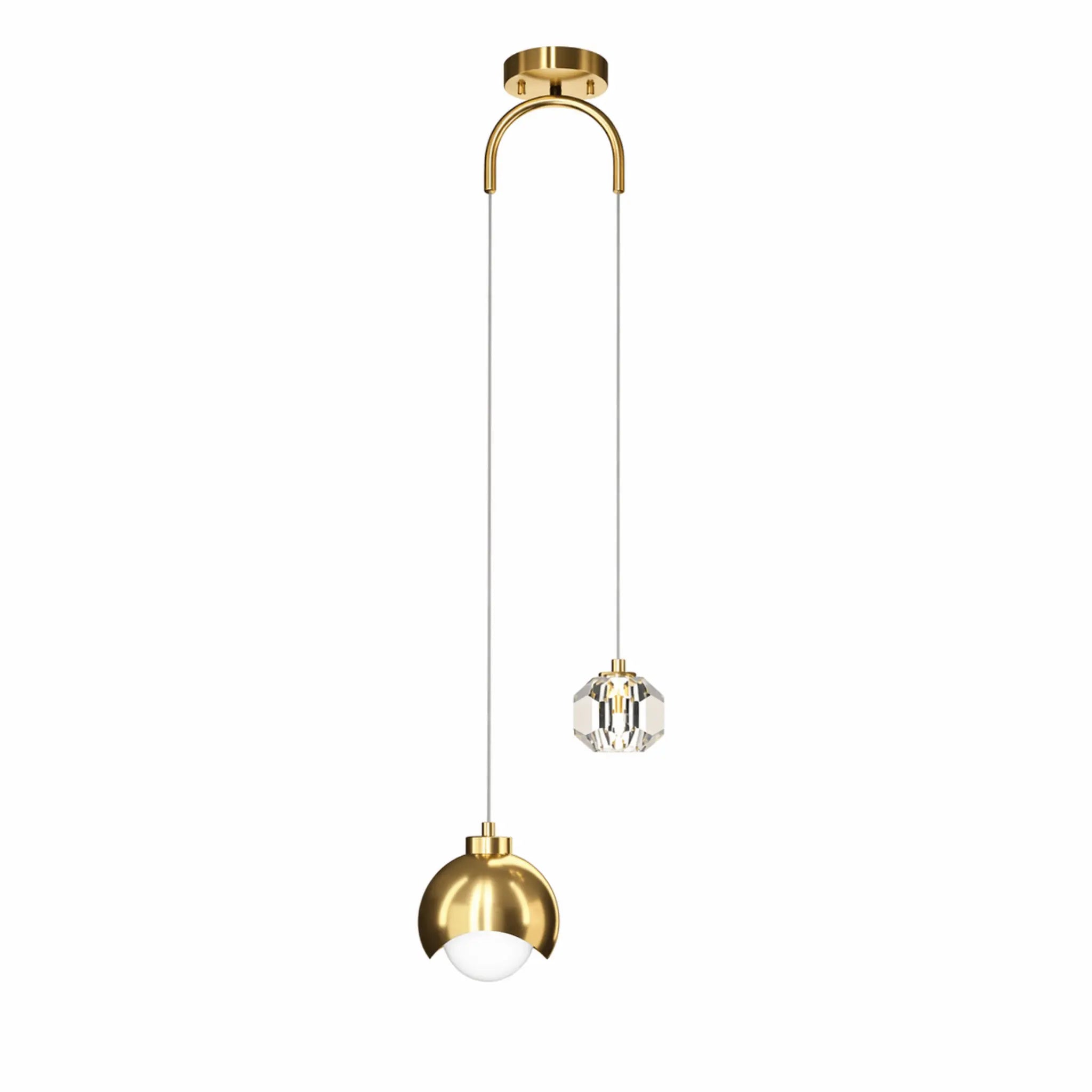 The Brushed Brass Crystal Pendant Light — Glow Your Space with Timeless Luxury