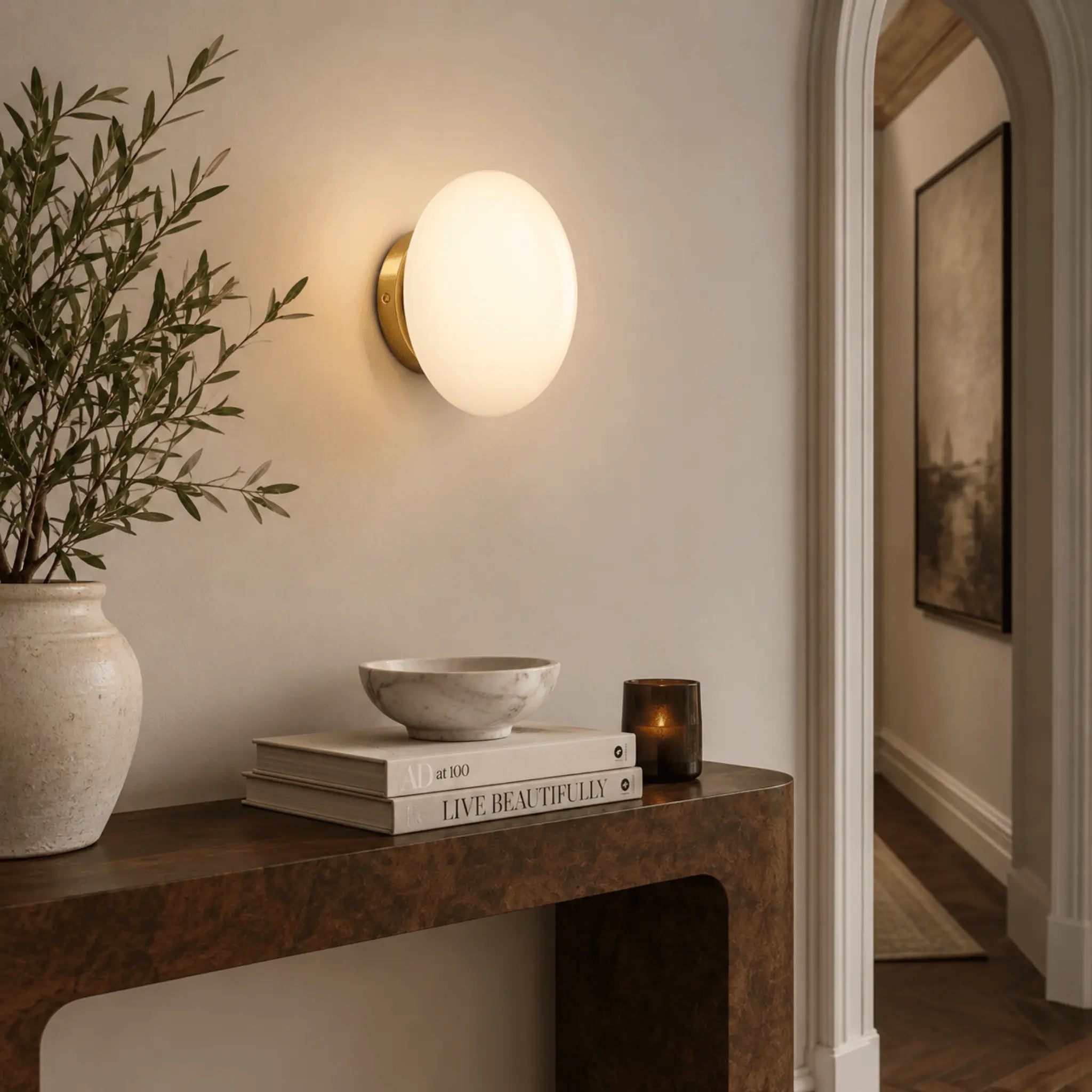 The Warm Glow Brass Sconce