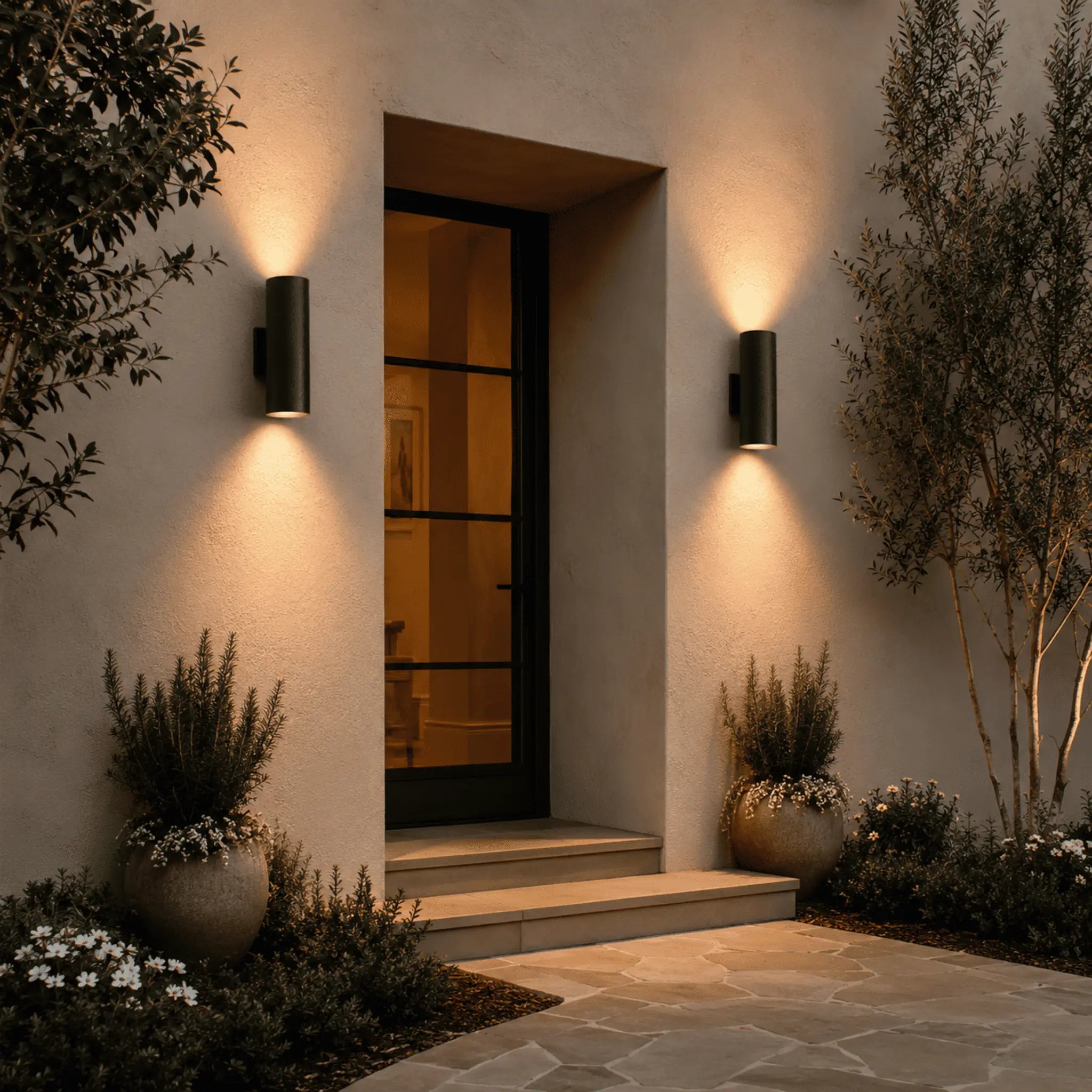 The Welcome Black Outdoor Wall Light