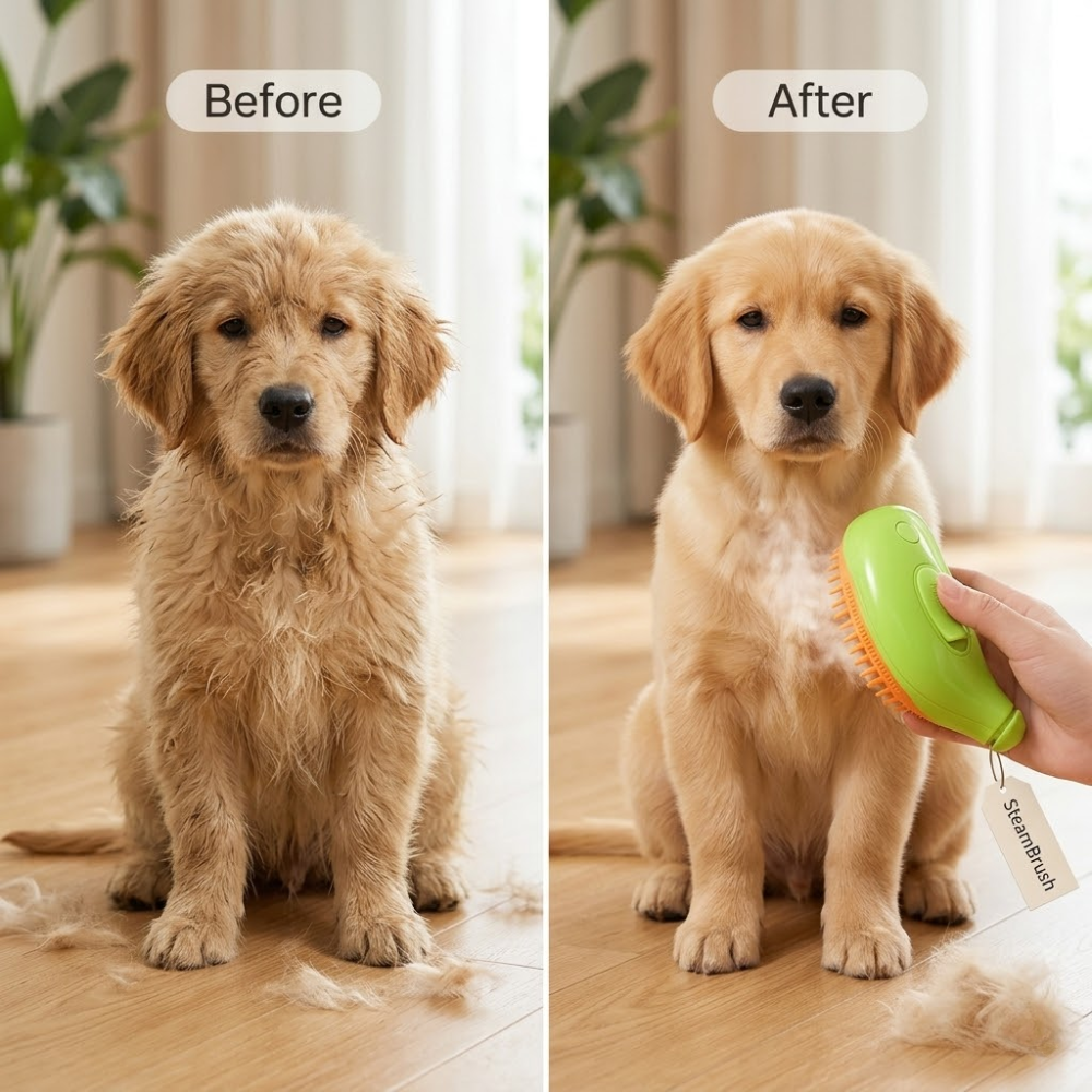 The Pet Pro SteamBrush β Professional Grooming. Home Comfort