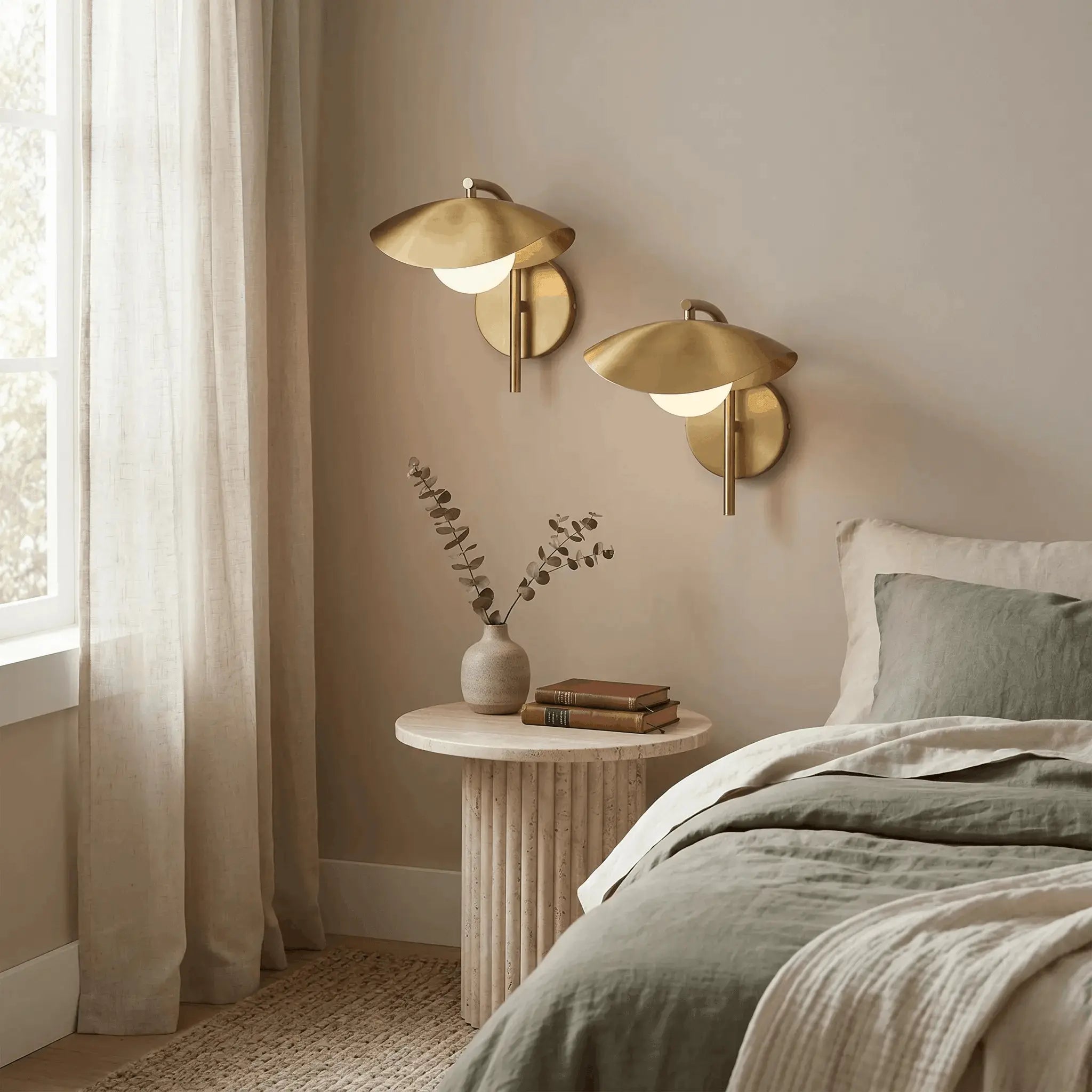 The Warm Glow Brass Sconce Set