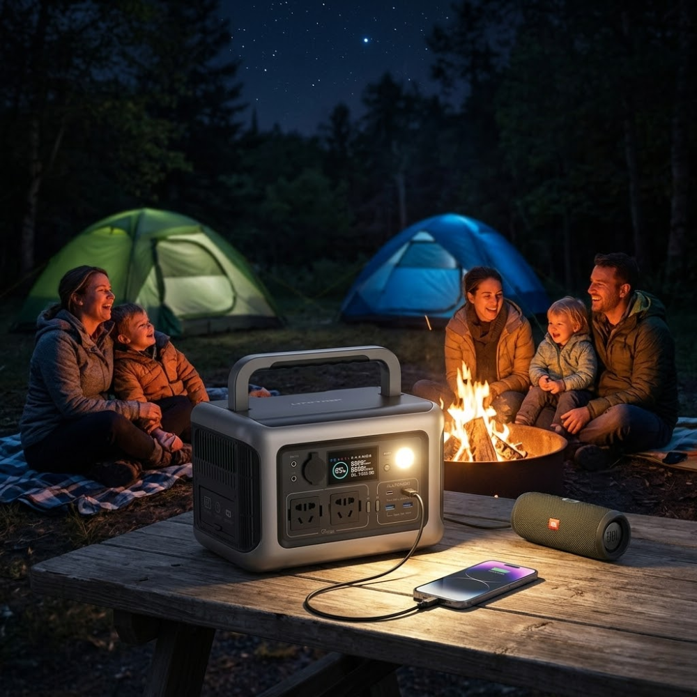 Soft Living LiteTrek 800W Portable Power Station - 512Wh LiFePO4 Solar Generator for Camping & Outdoors