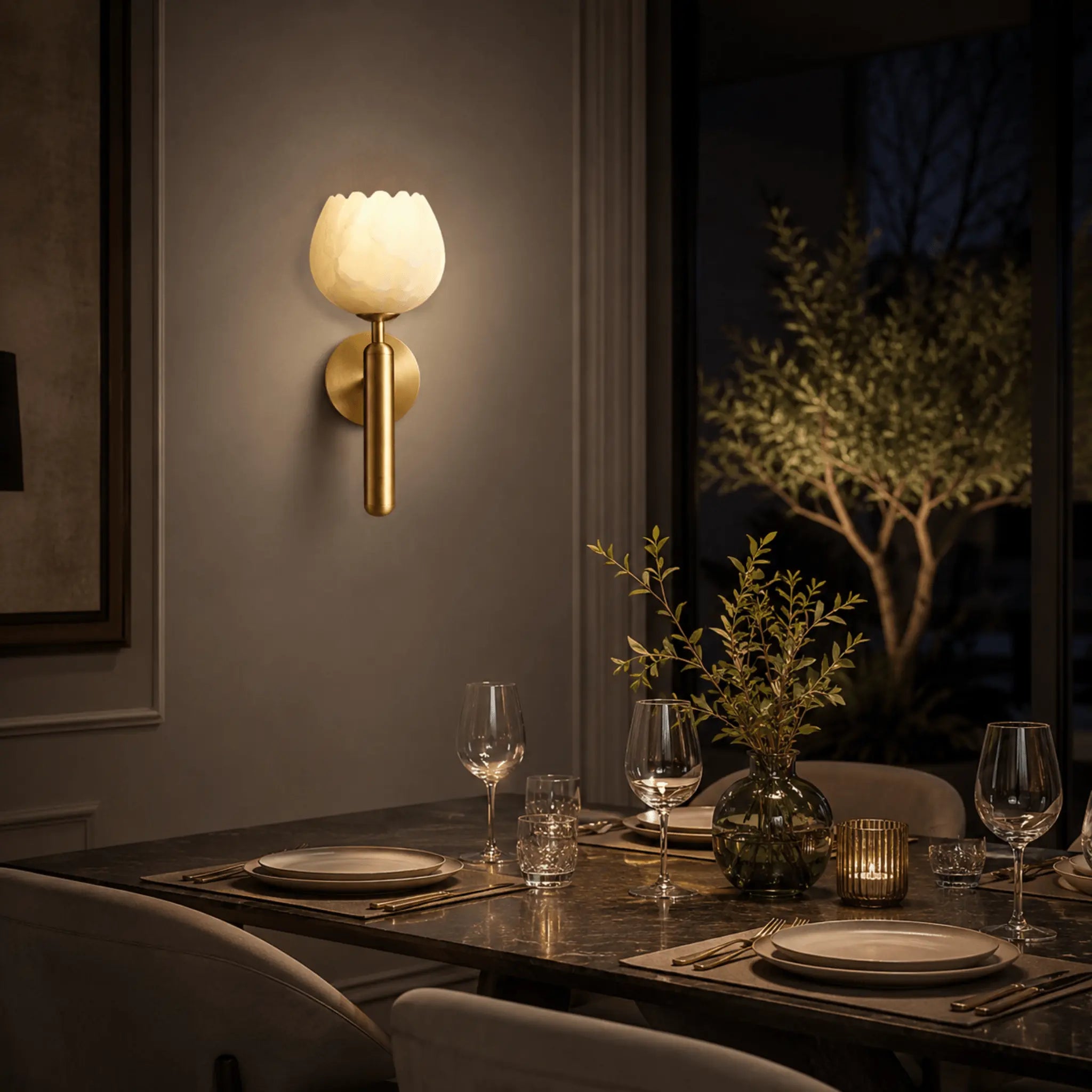 The Alabaster Bloom Wall Light