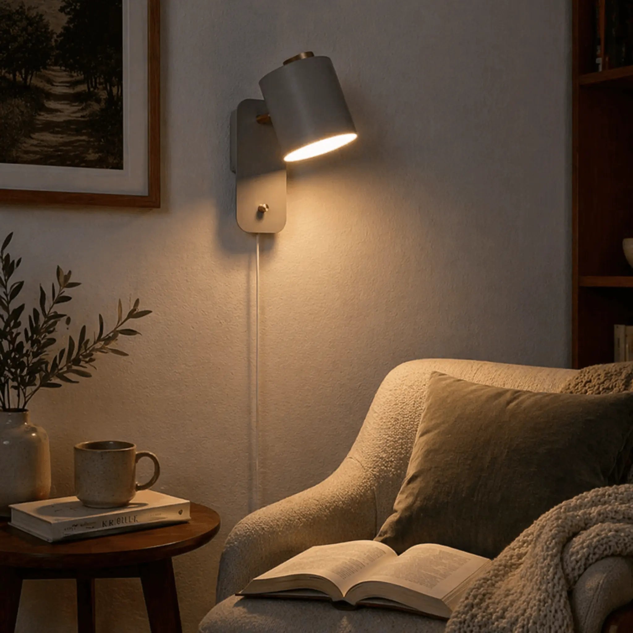 Rotatable Cylinder Plug in Wall Lamp