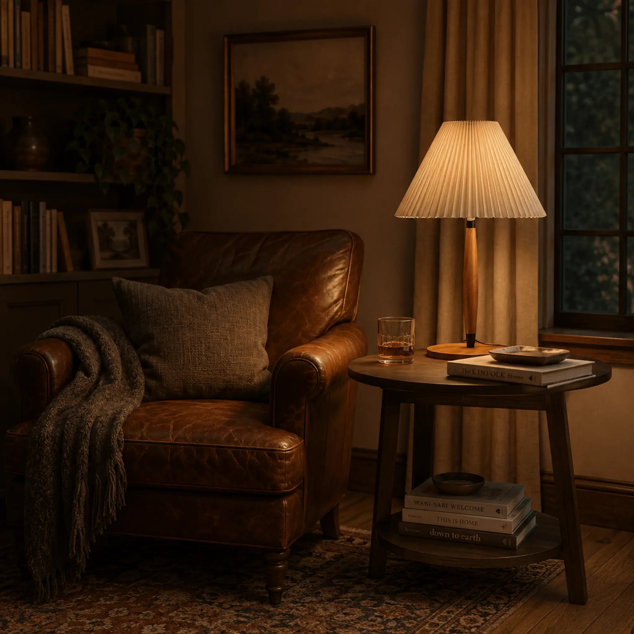 The Warm Glow Walnut Table Lamp