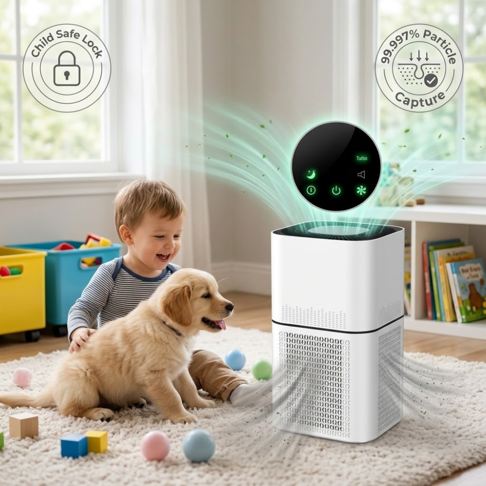 Soft Living Pet Pro H13 True HEPA Air Purifier - Odor Eliminator for Multi-Pet Homes - 2200 Sq Ft