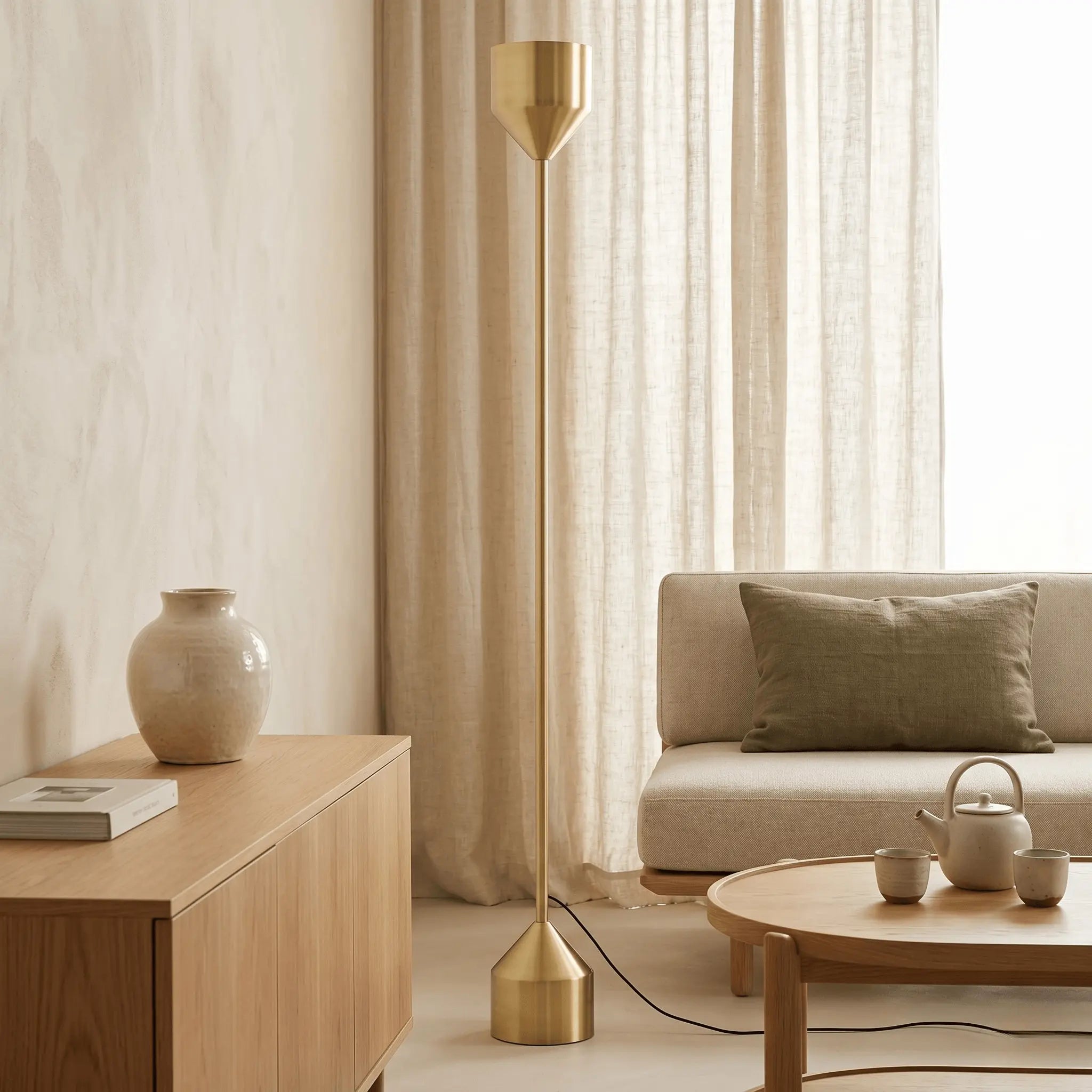 The Corner Glow Brass Floor Lamp