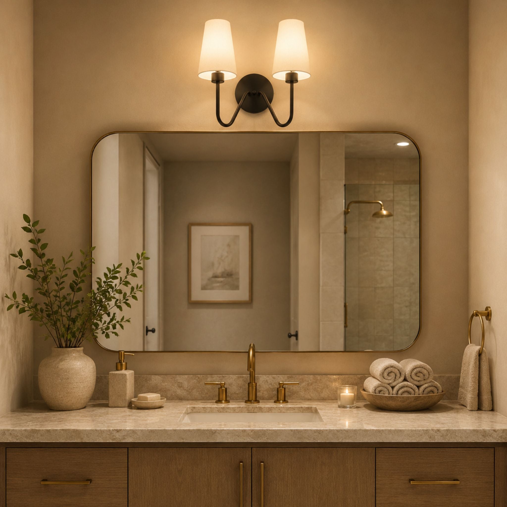 The Midnight Linen Double Wall Sconce