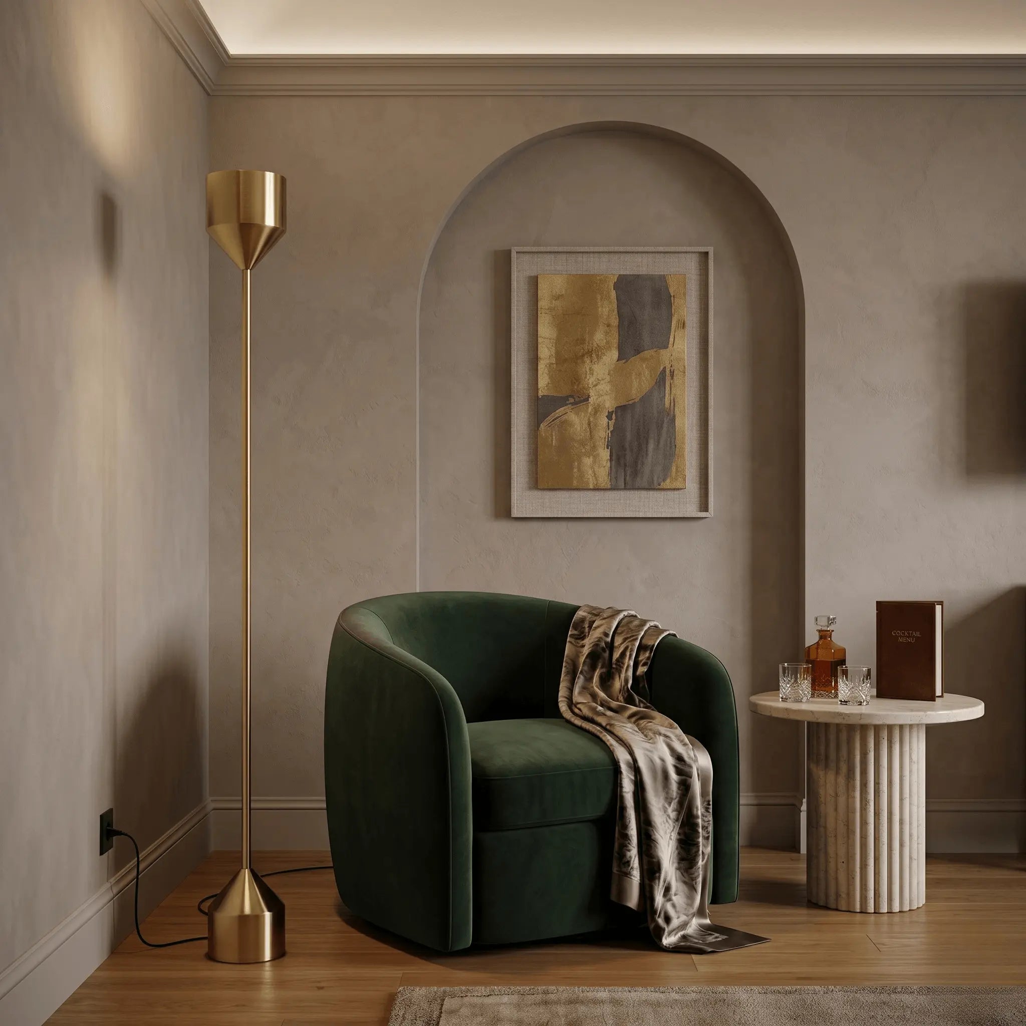 The Corner Glow Brass Floor Lamp