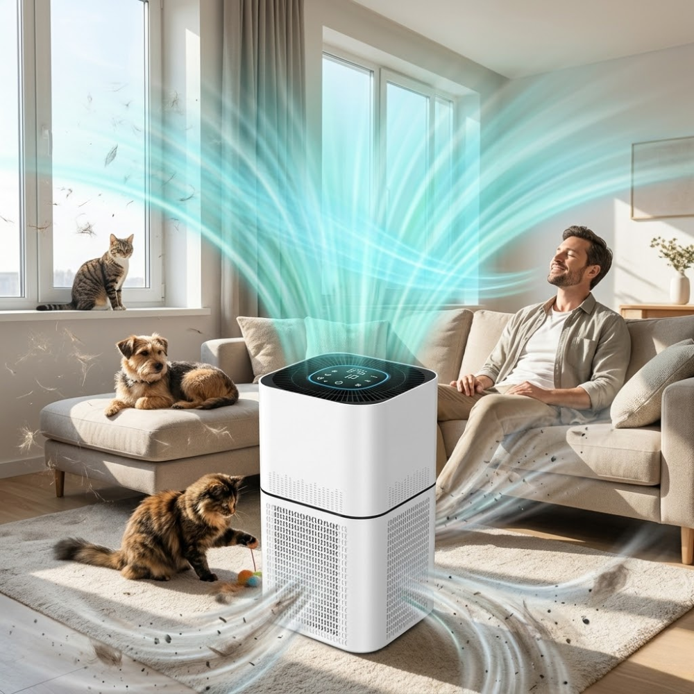 Soft Living Pet Pro H13 True HEPA Air Purifier - Odor Eliminator for Multi-Pet Homes - 2200 Sq Ft