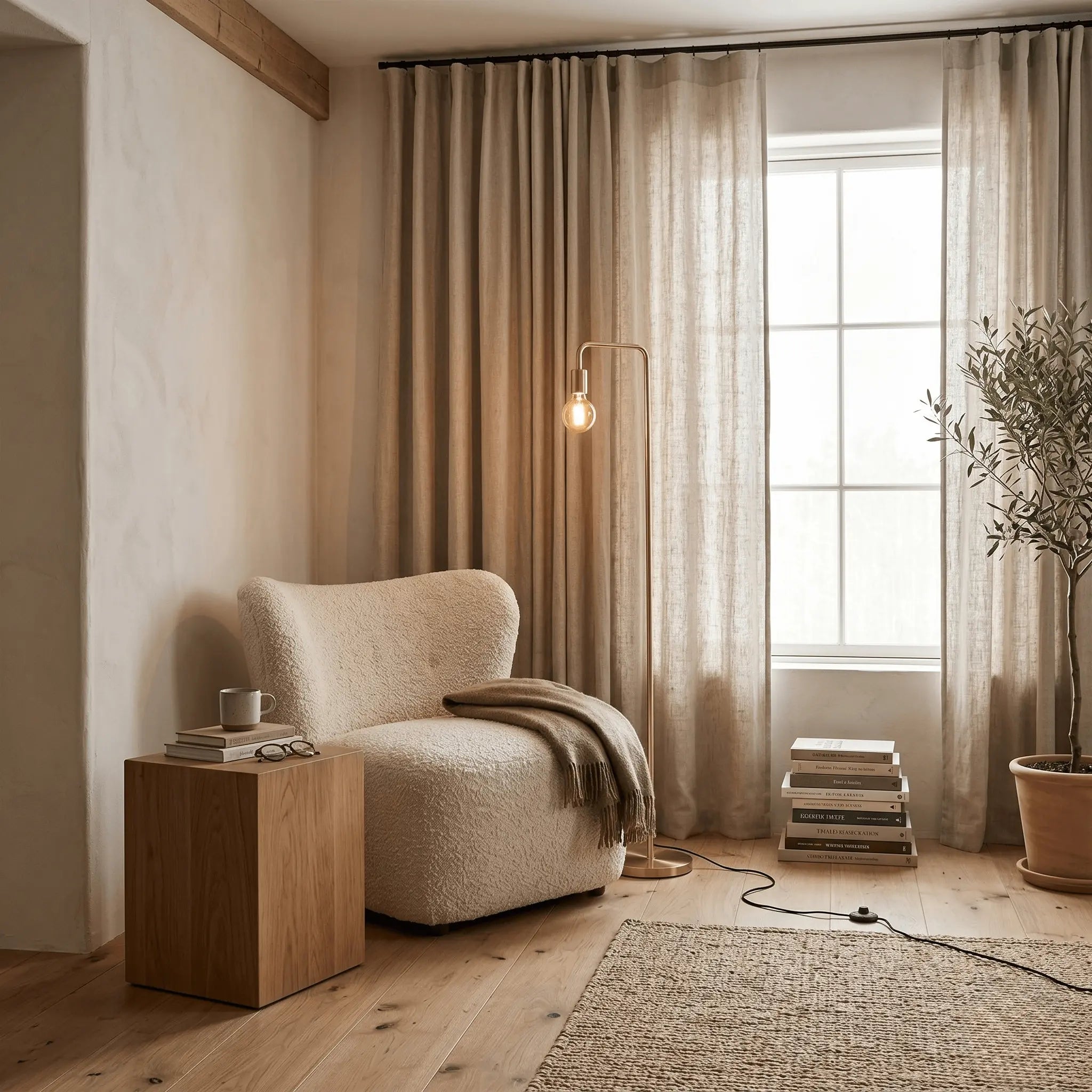 The Reading Corner Brass Floor Lamp