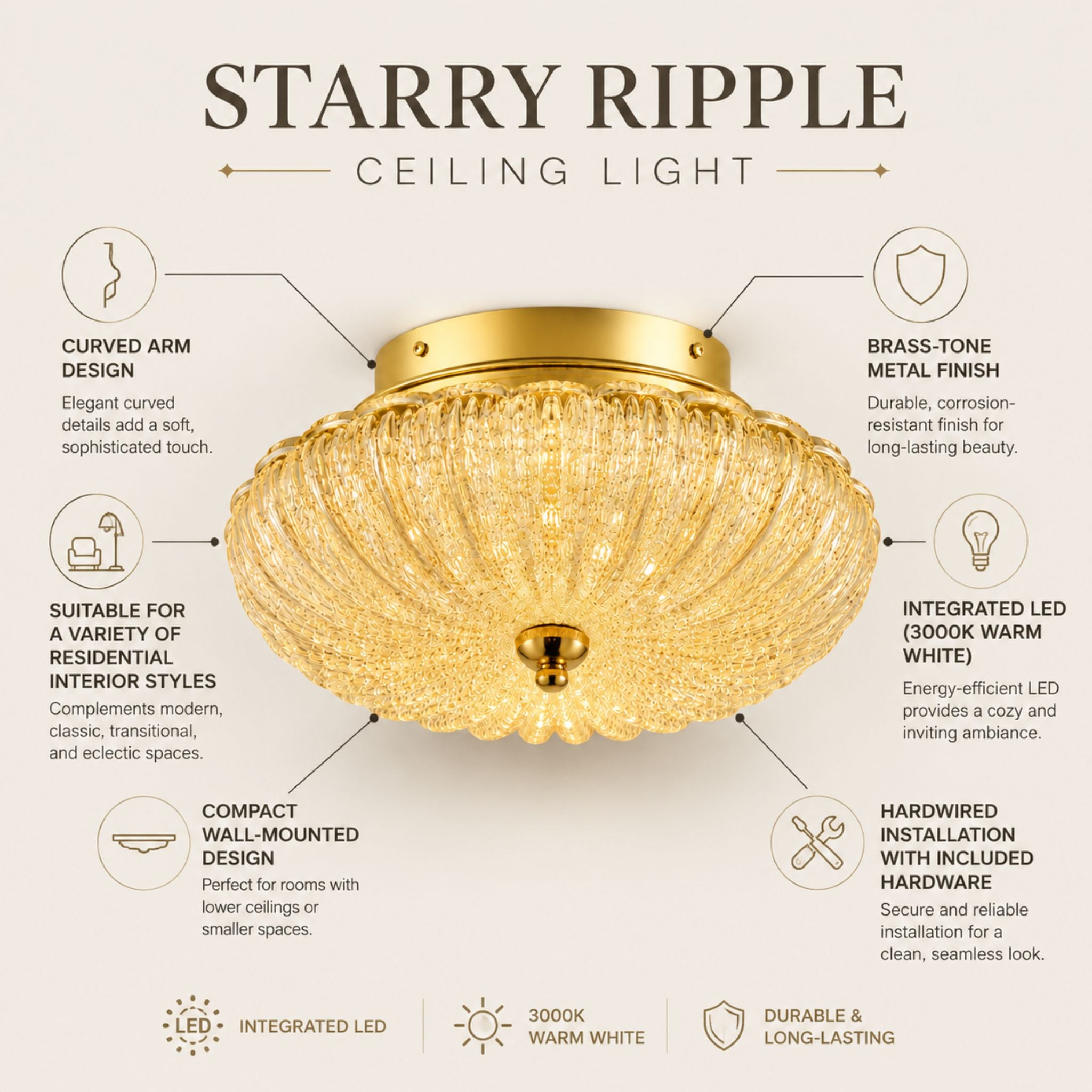 The Starry Ripple Ceiling Light