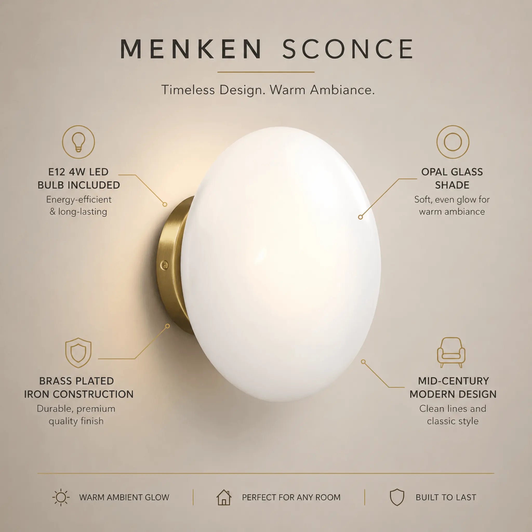 The Warm Glow Brass Sconce