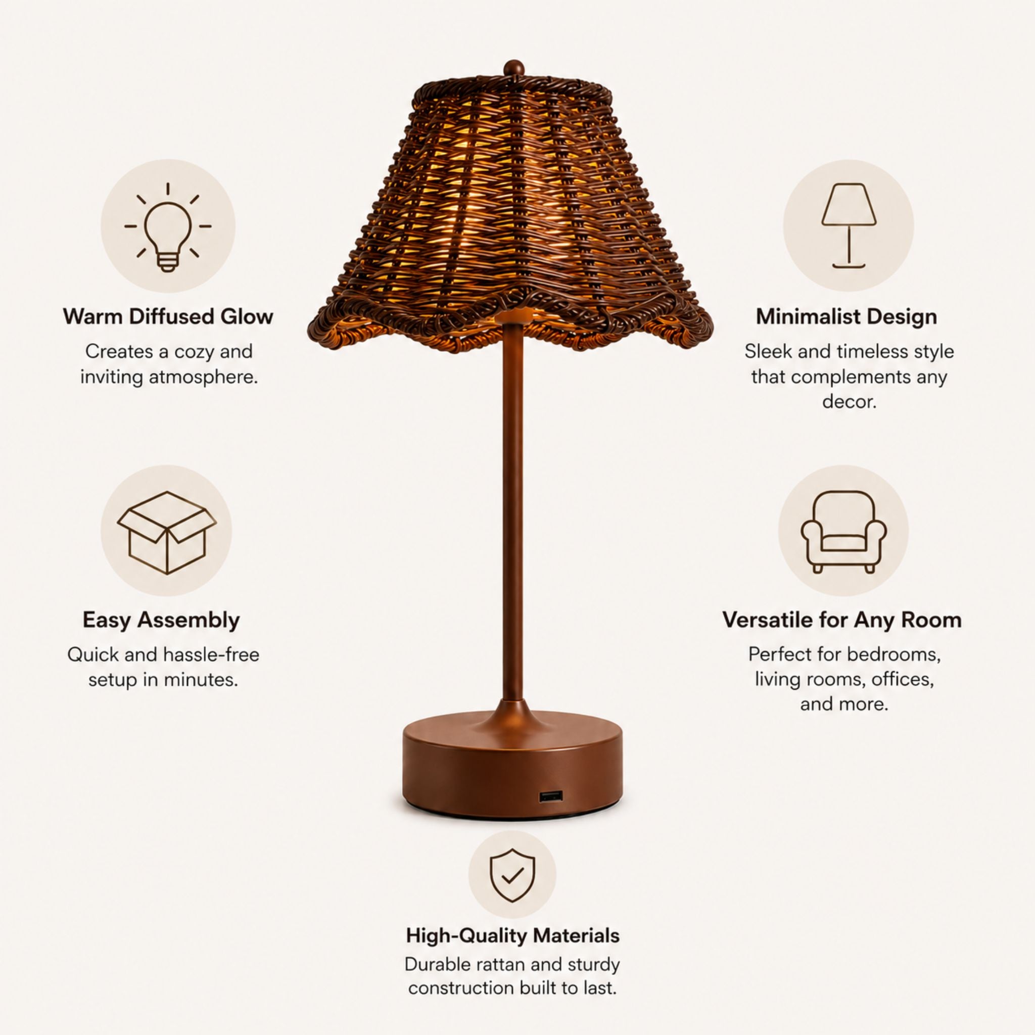 The Rattan Glow Table Lamp