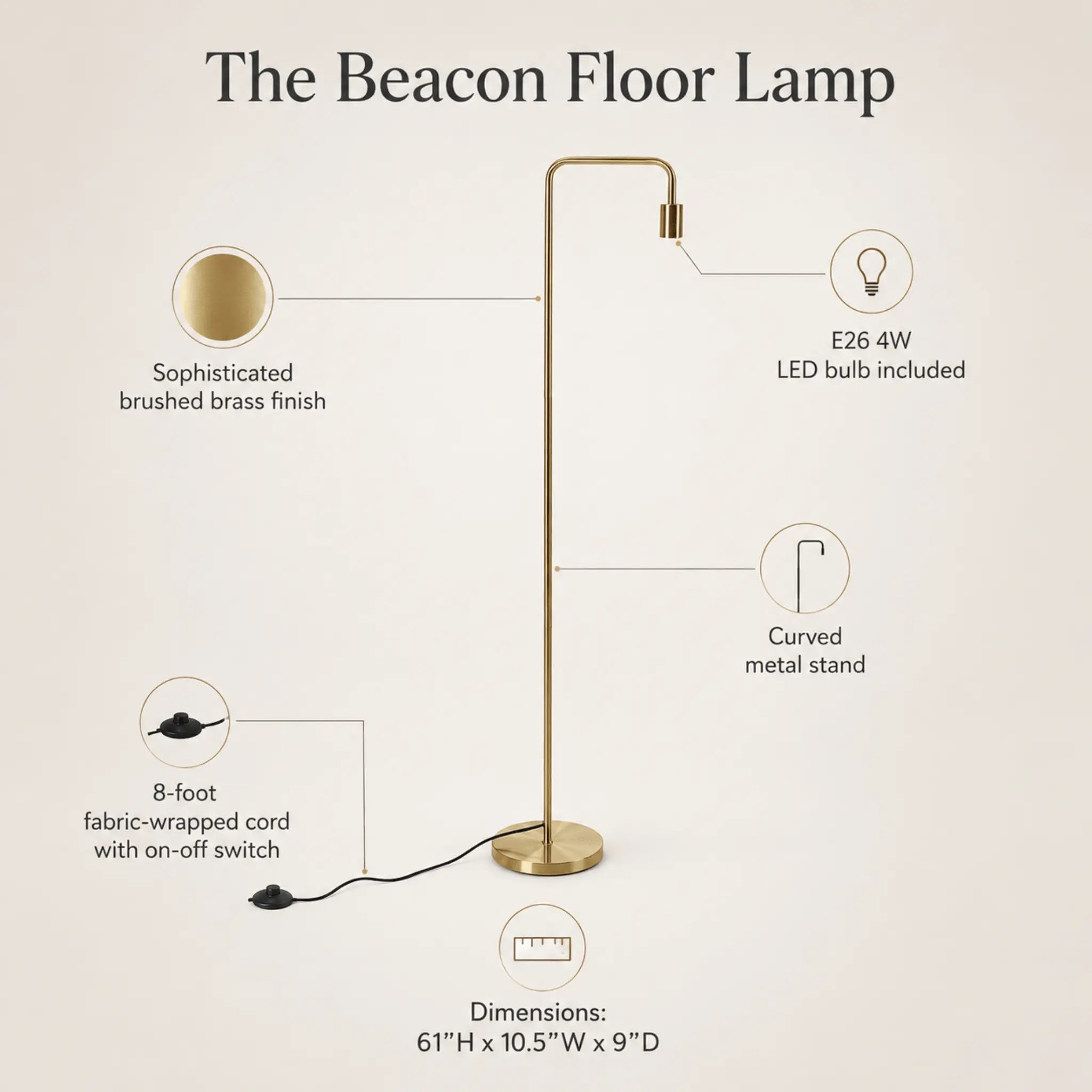 The Reading Corner Brass Floor Lamp