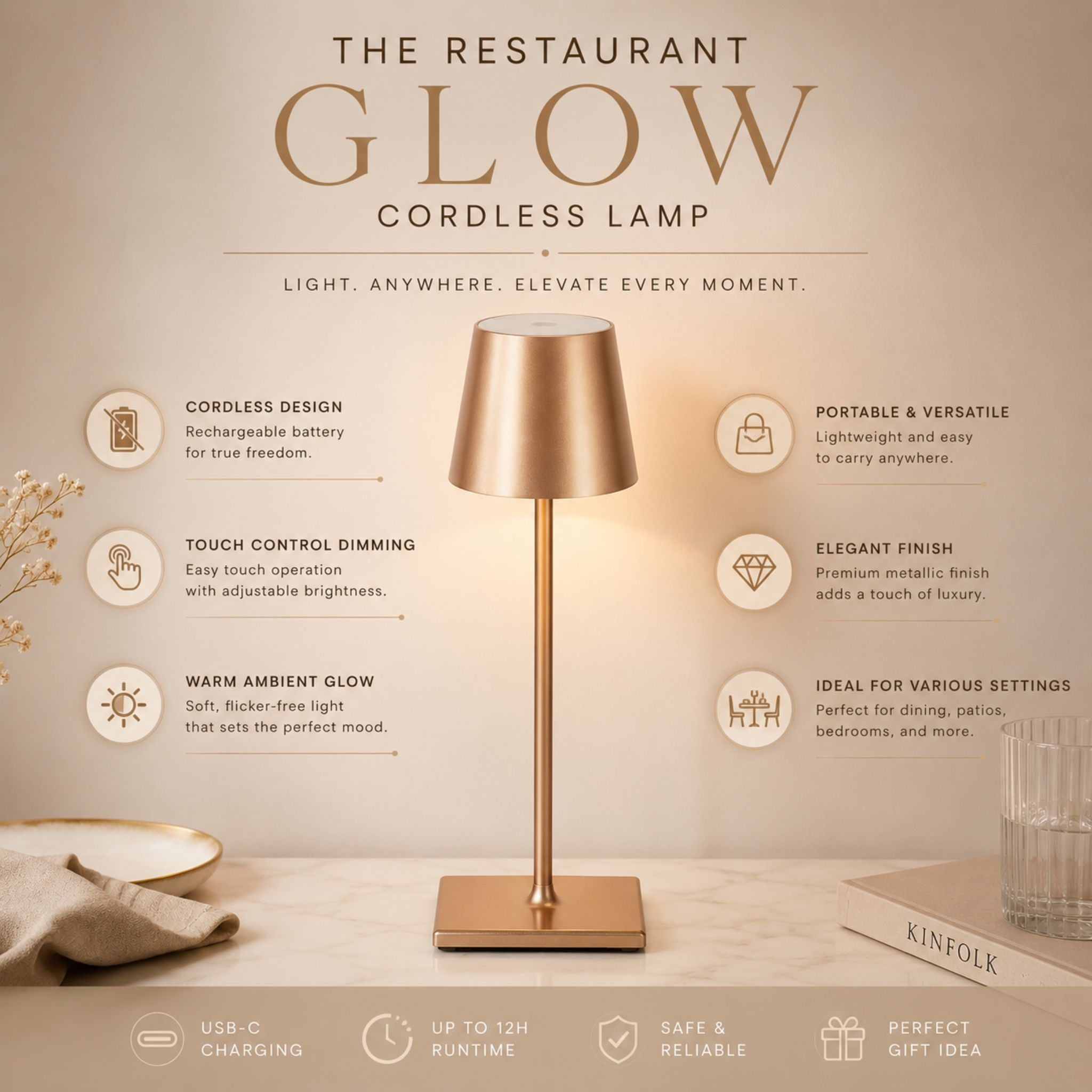 The Restaurant Glow Cordless Lamp