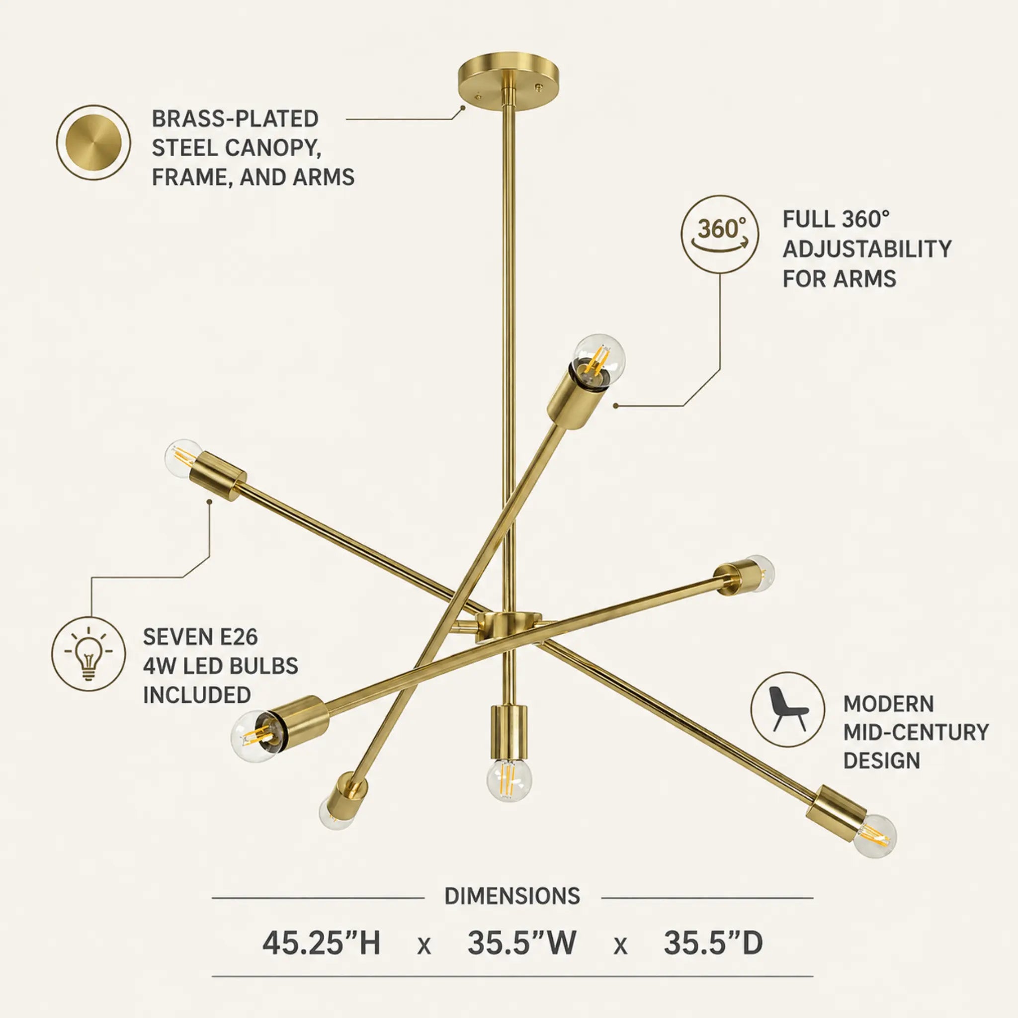 The Finished Room Brass Chandelier