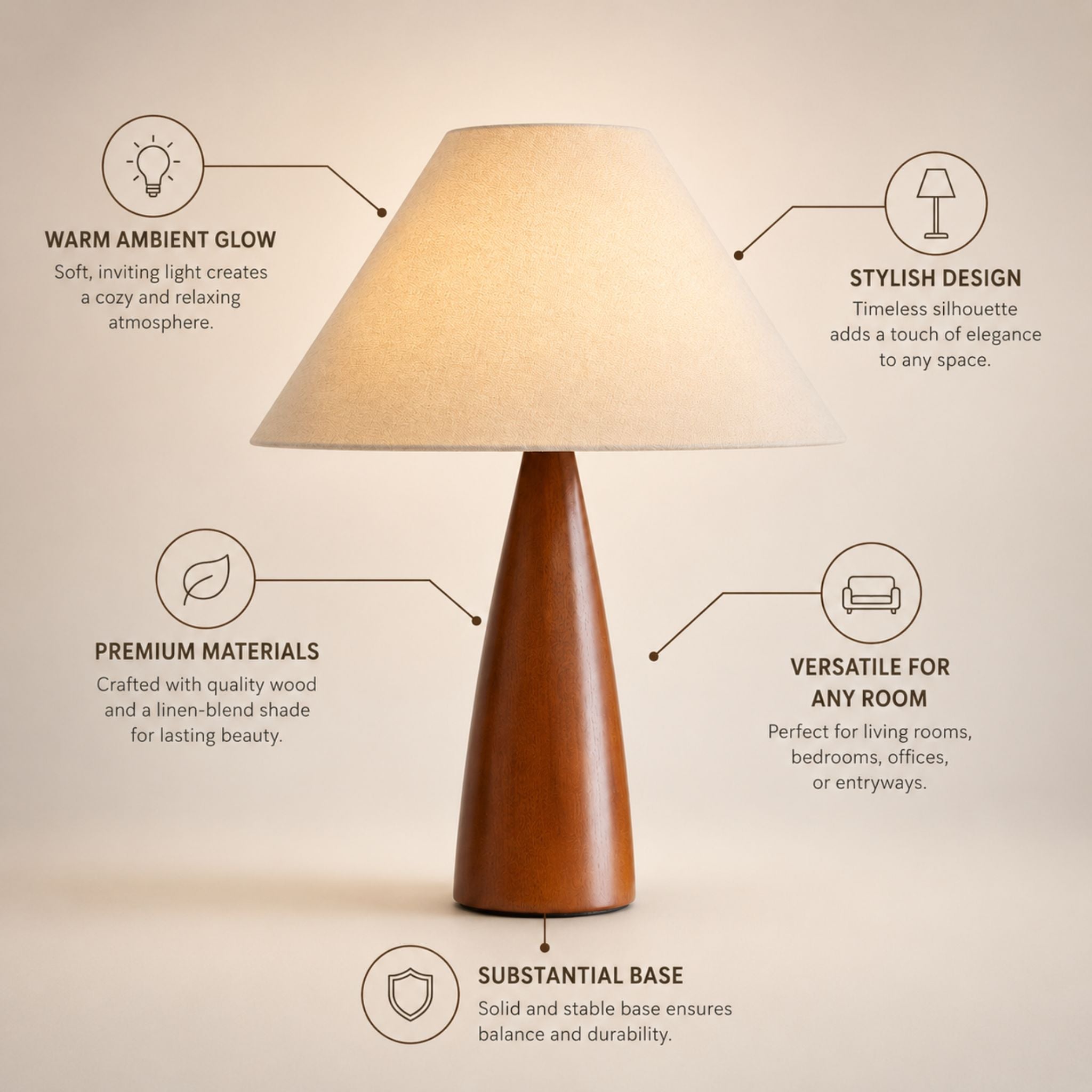 The Elegant Wooden Accent Table Lamp