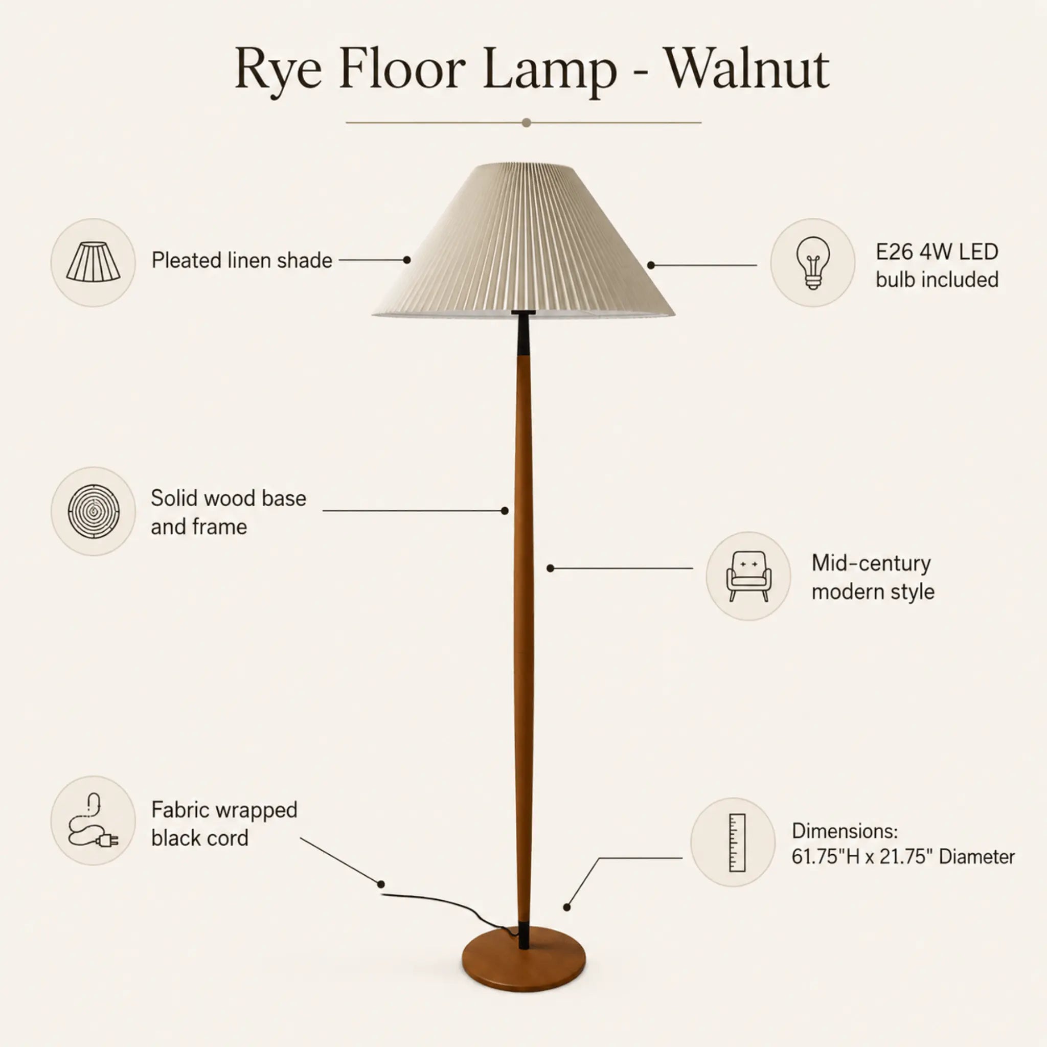 The Walnut Reading Nook Floor Lamp
