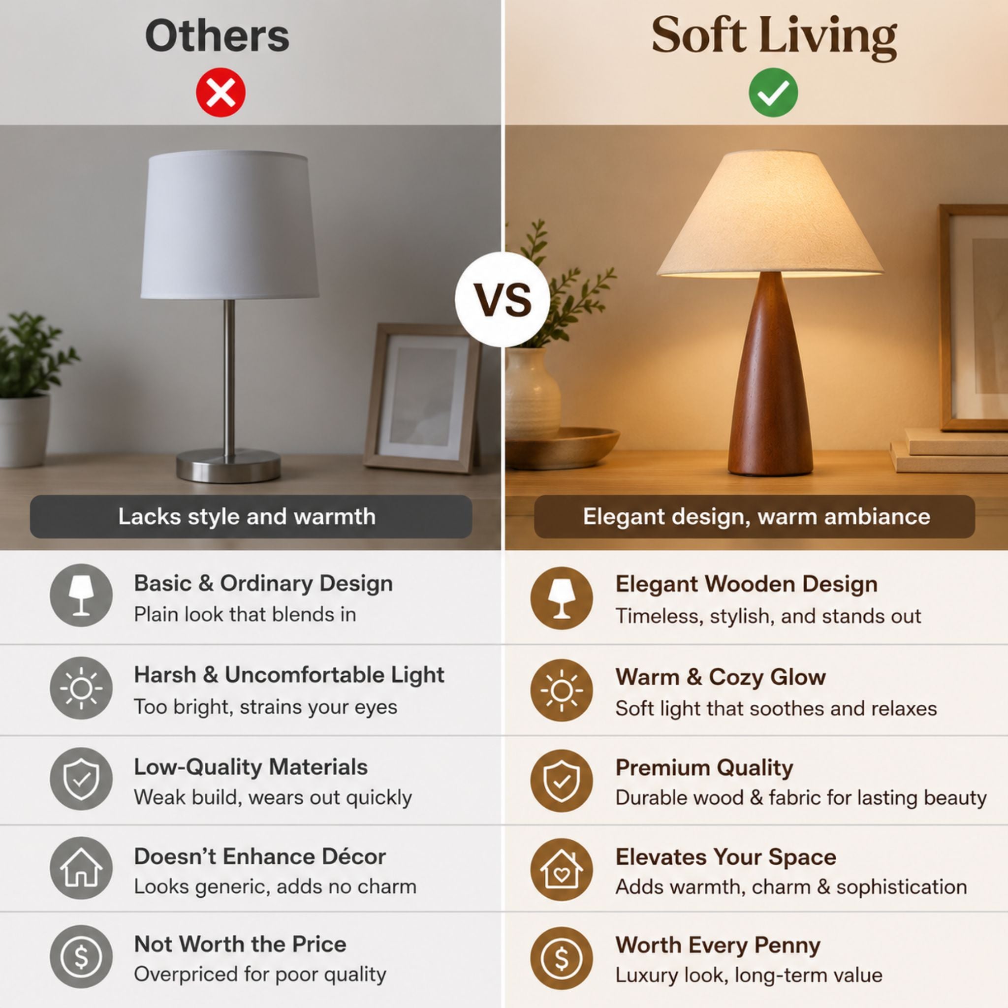 The Elegant Wooden Accent Table Lamp