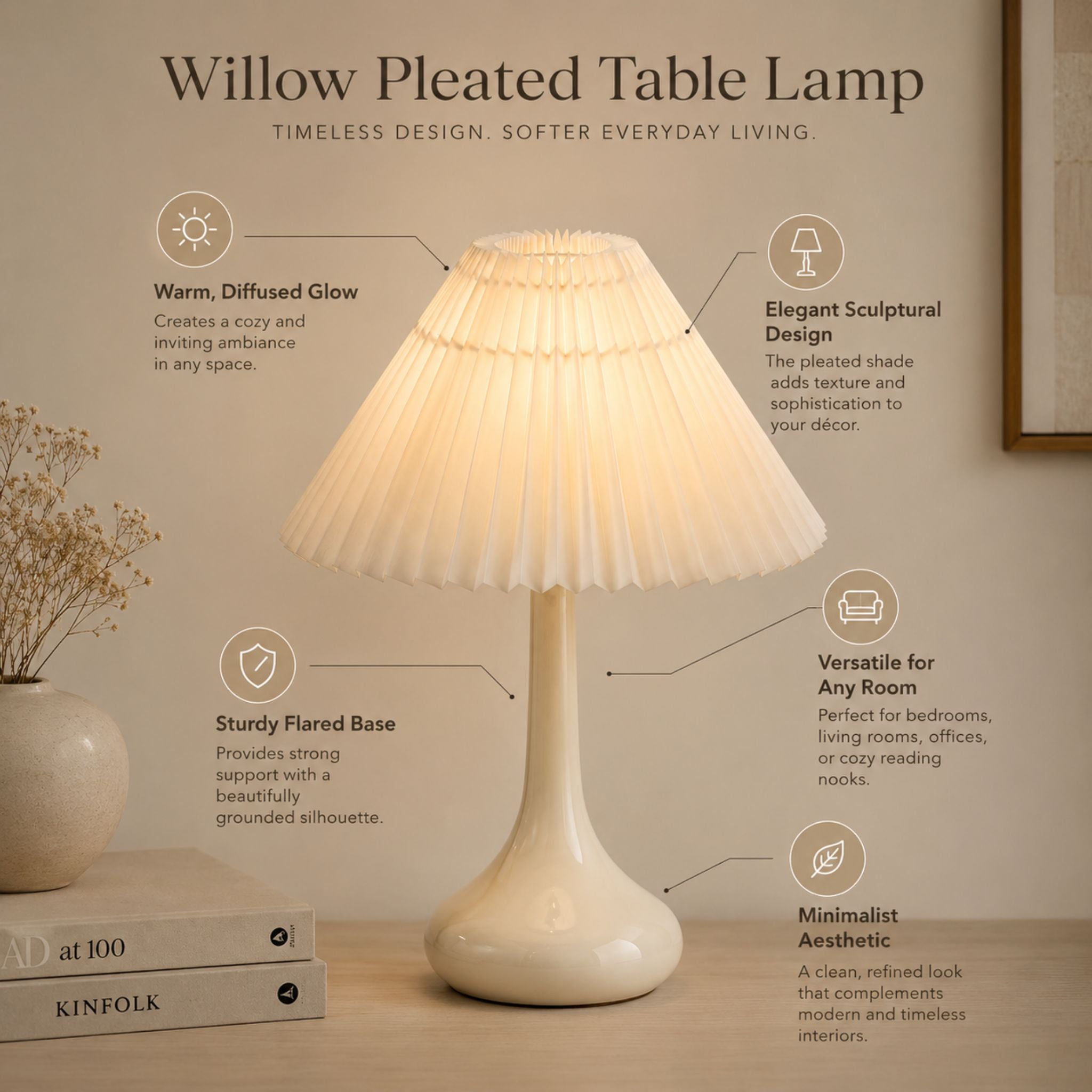 The Willow Pleated Table Lamp