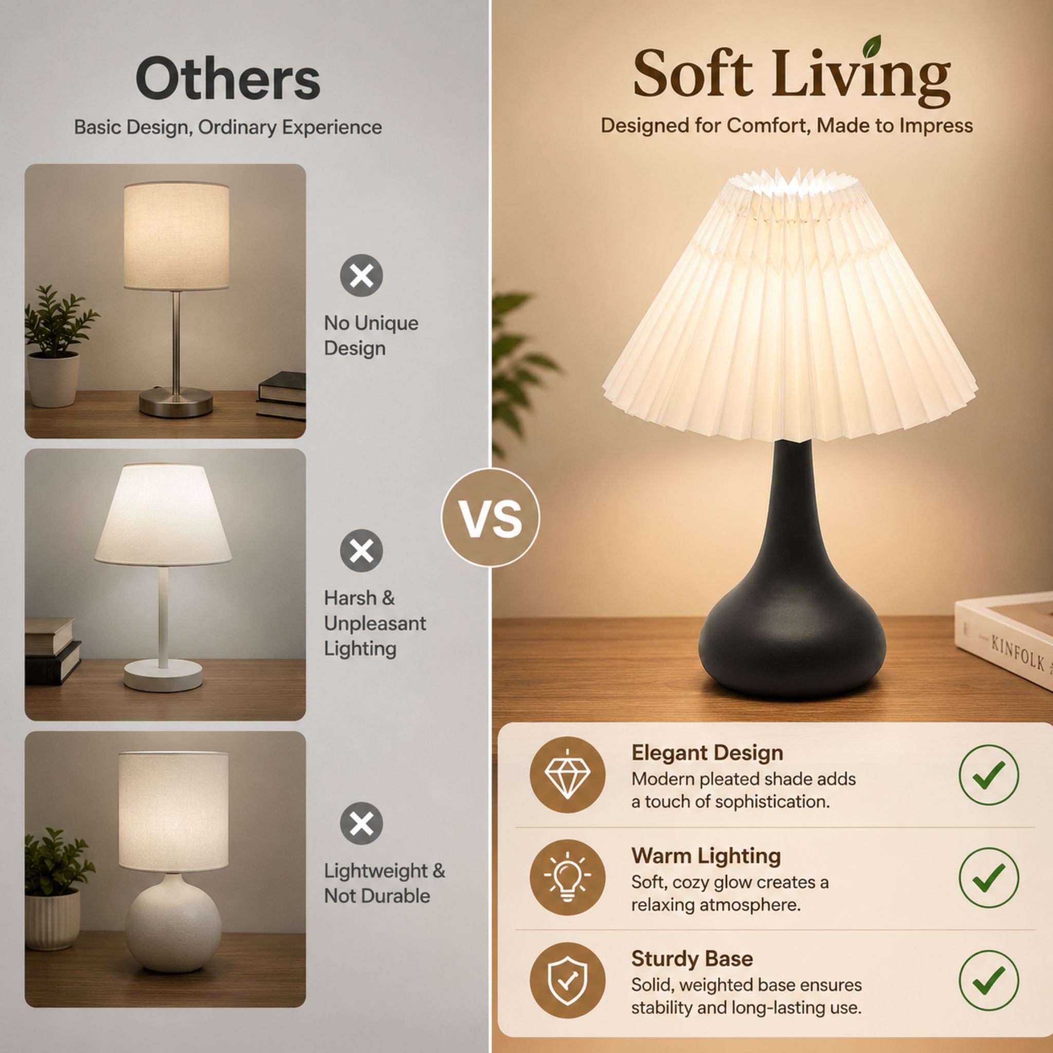 The Modern Pleated Shade Table Lamp