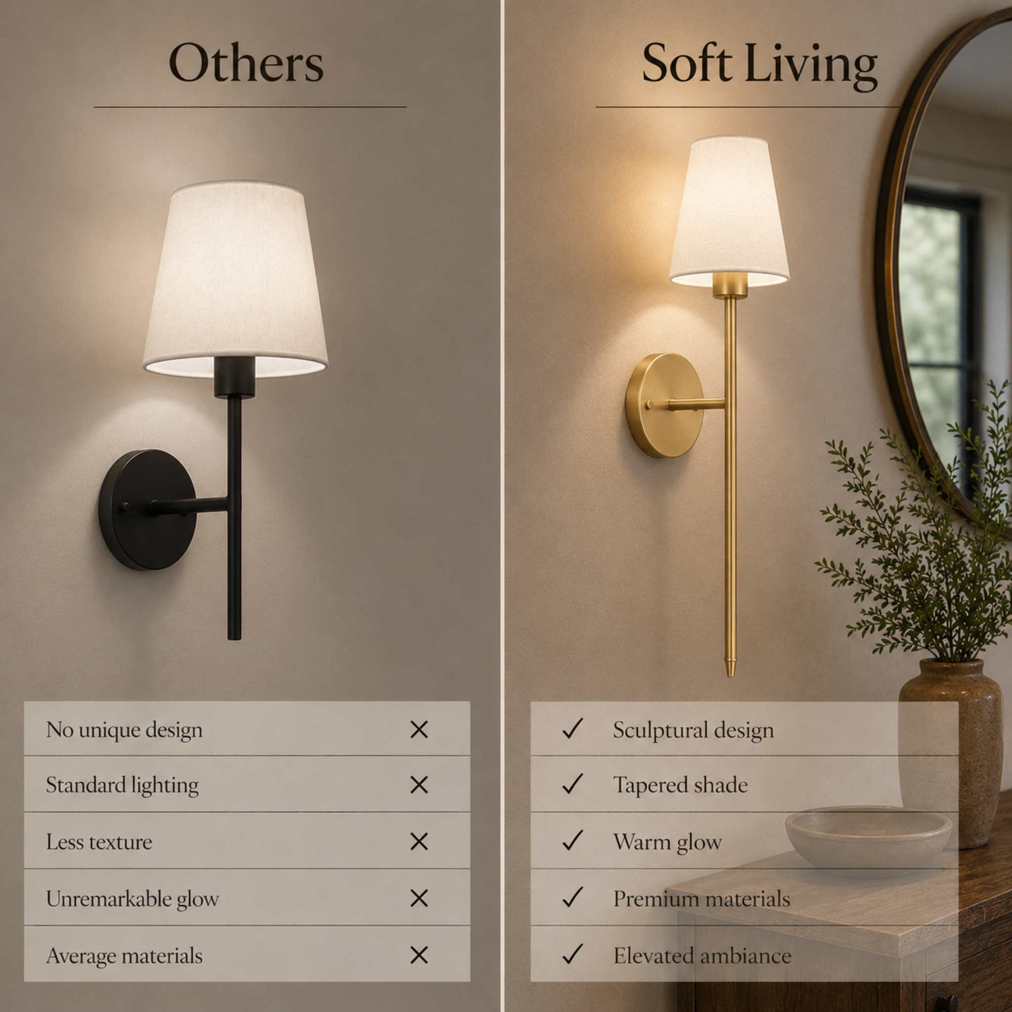 The Noir Linen Tail Sconce