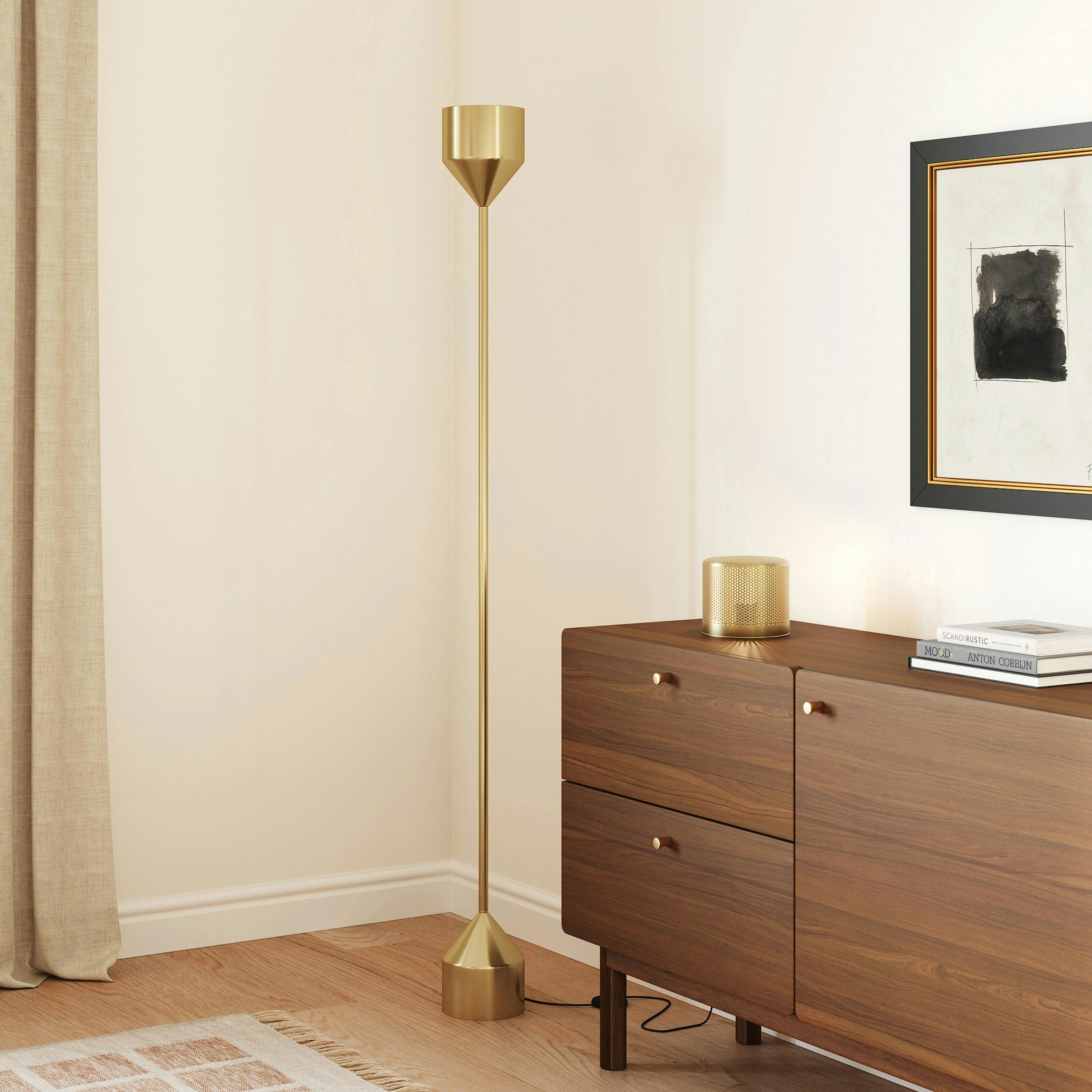 The Corner Glow Brass Floor Lamp