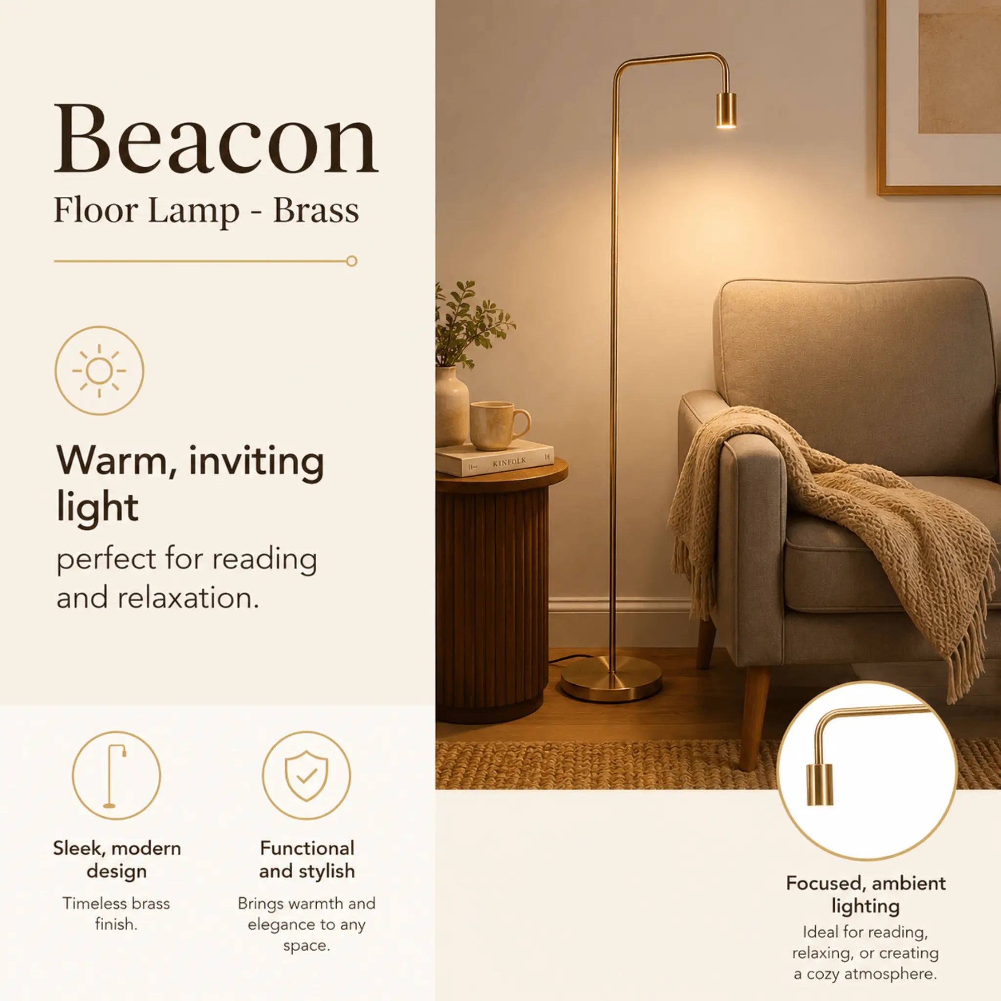 The Reading Corner Brass Floor Lamp