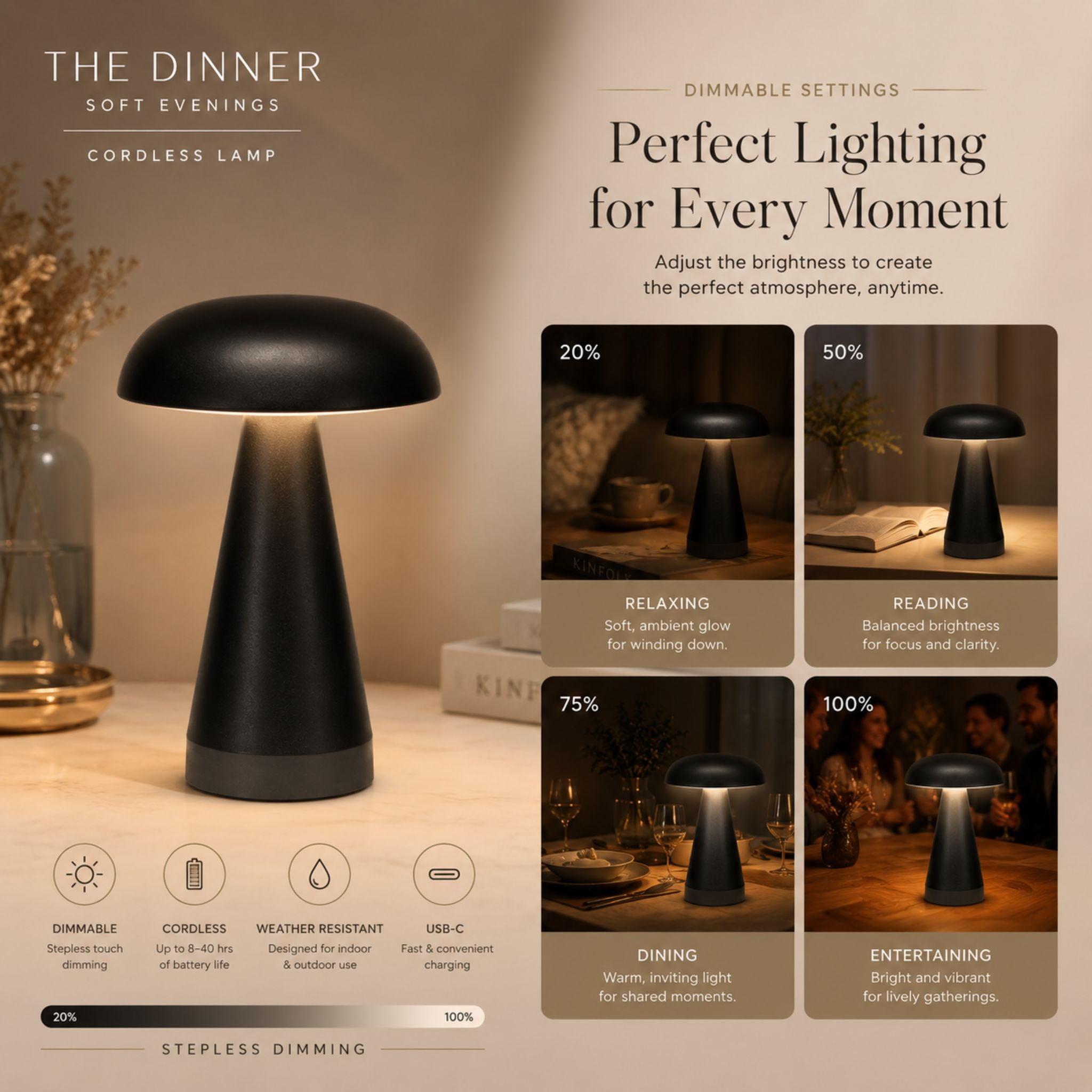 The Dinner Soft Evenings Cordless Lamp