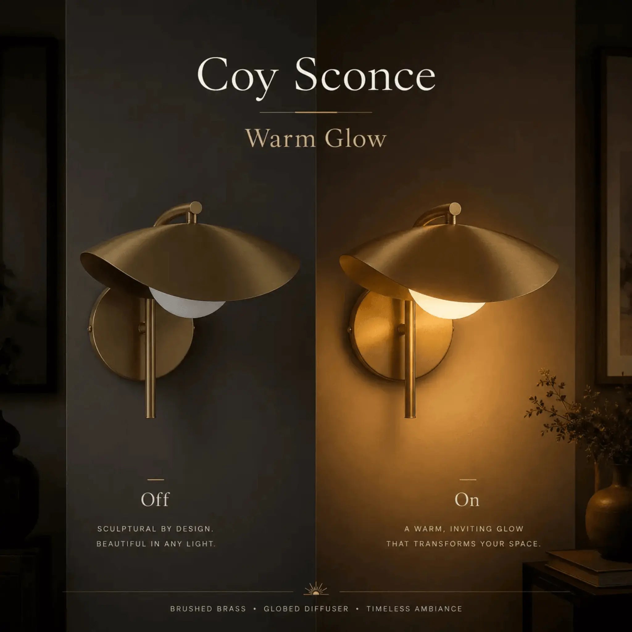 The Warm Glow Brass Sconce Set