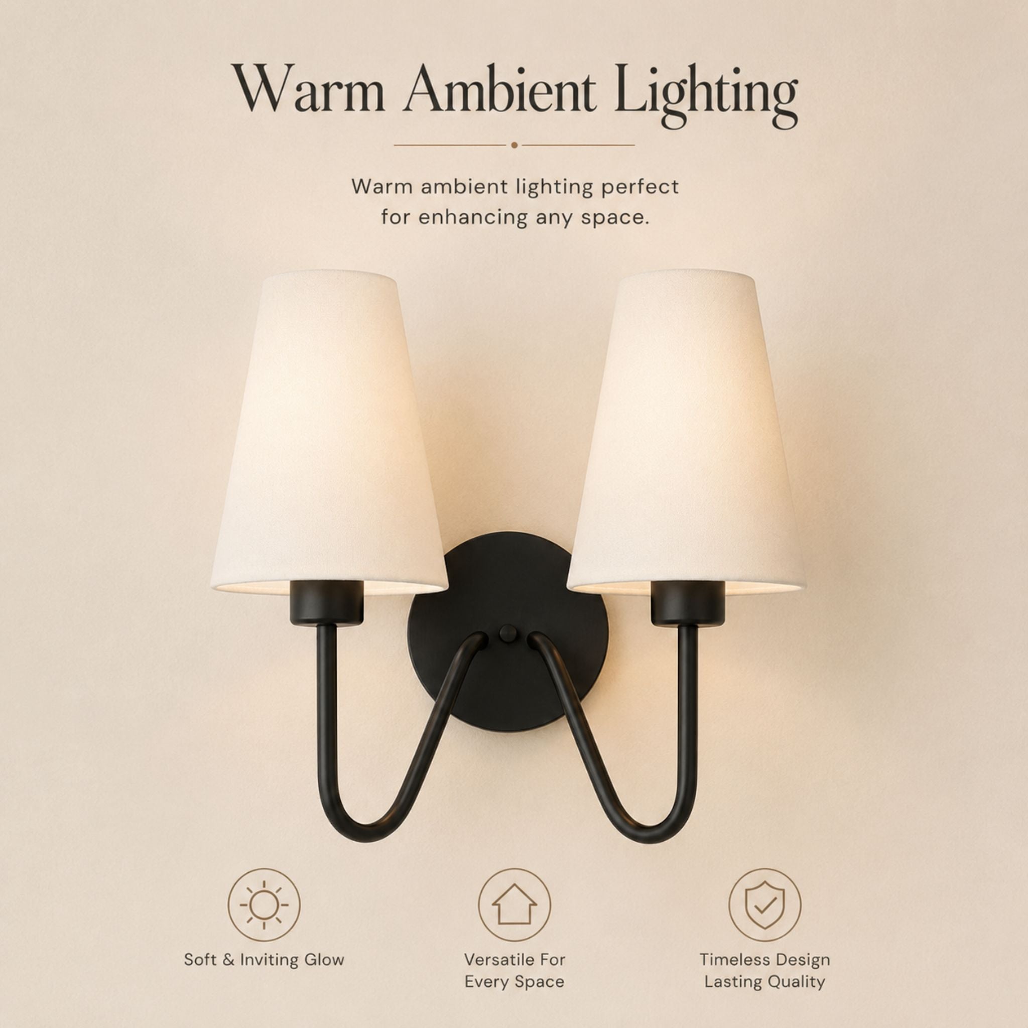 The Midnight Linen Double Wall Sconce