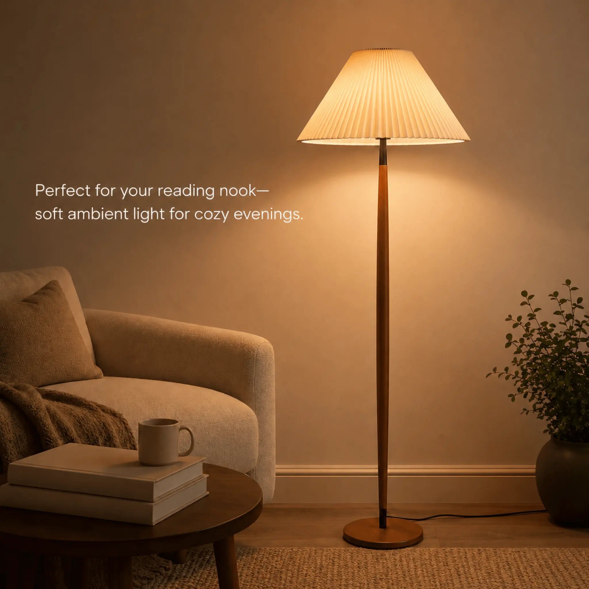 The Walnut Reading Nook Floor Lamp