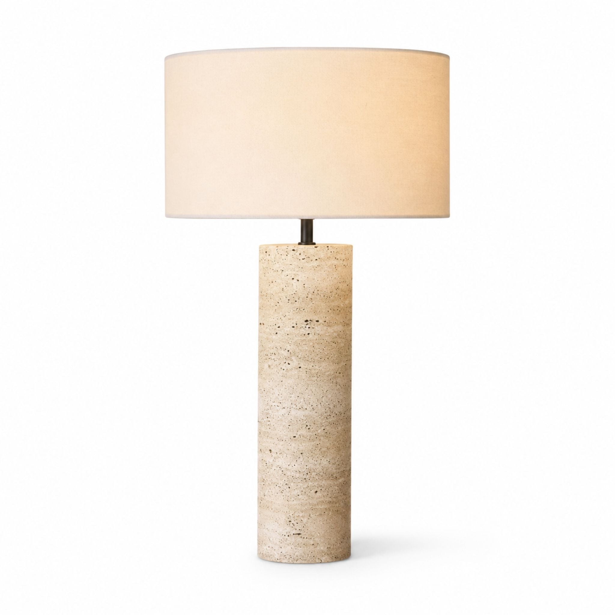 The Warm Glow Travertine Table Lamp