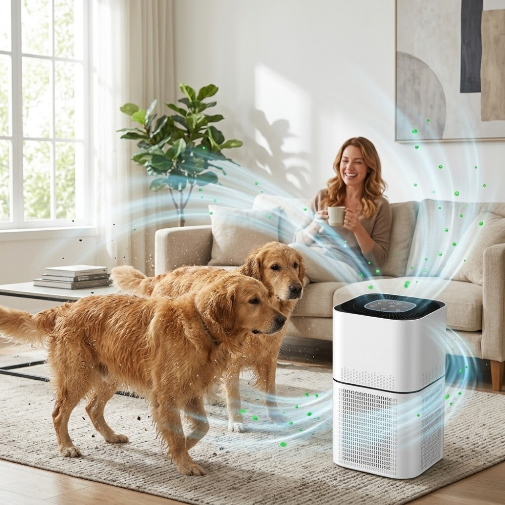 Soft Living Pet Pro H13 True HEPA Air Purifier - Odor Eliminator for Multi-Pet Homes - 2200 Sq Ft