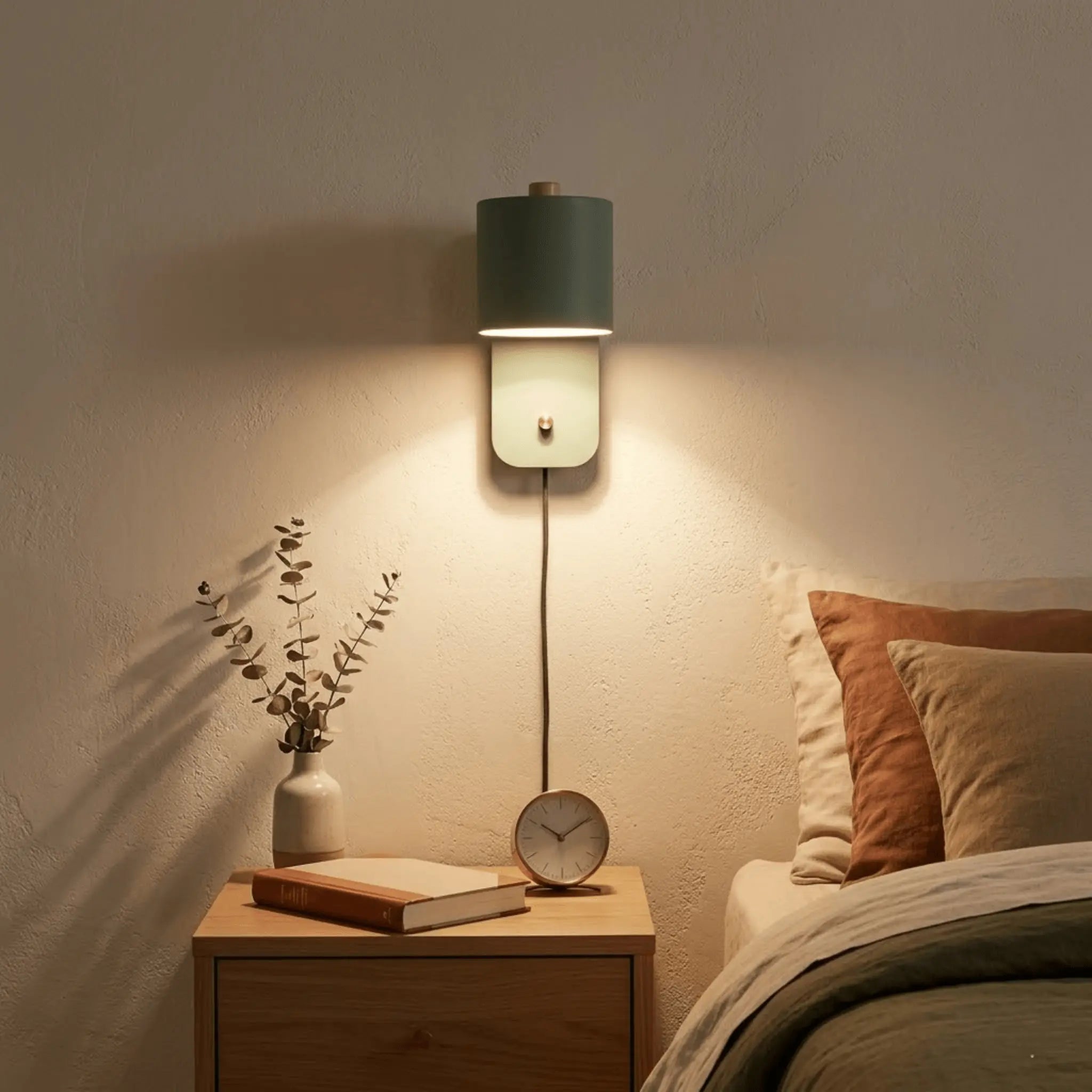 Rotatable Cylinder Plug in Wall Lamp