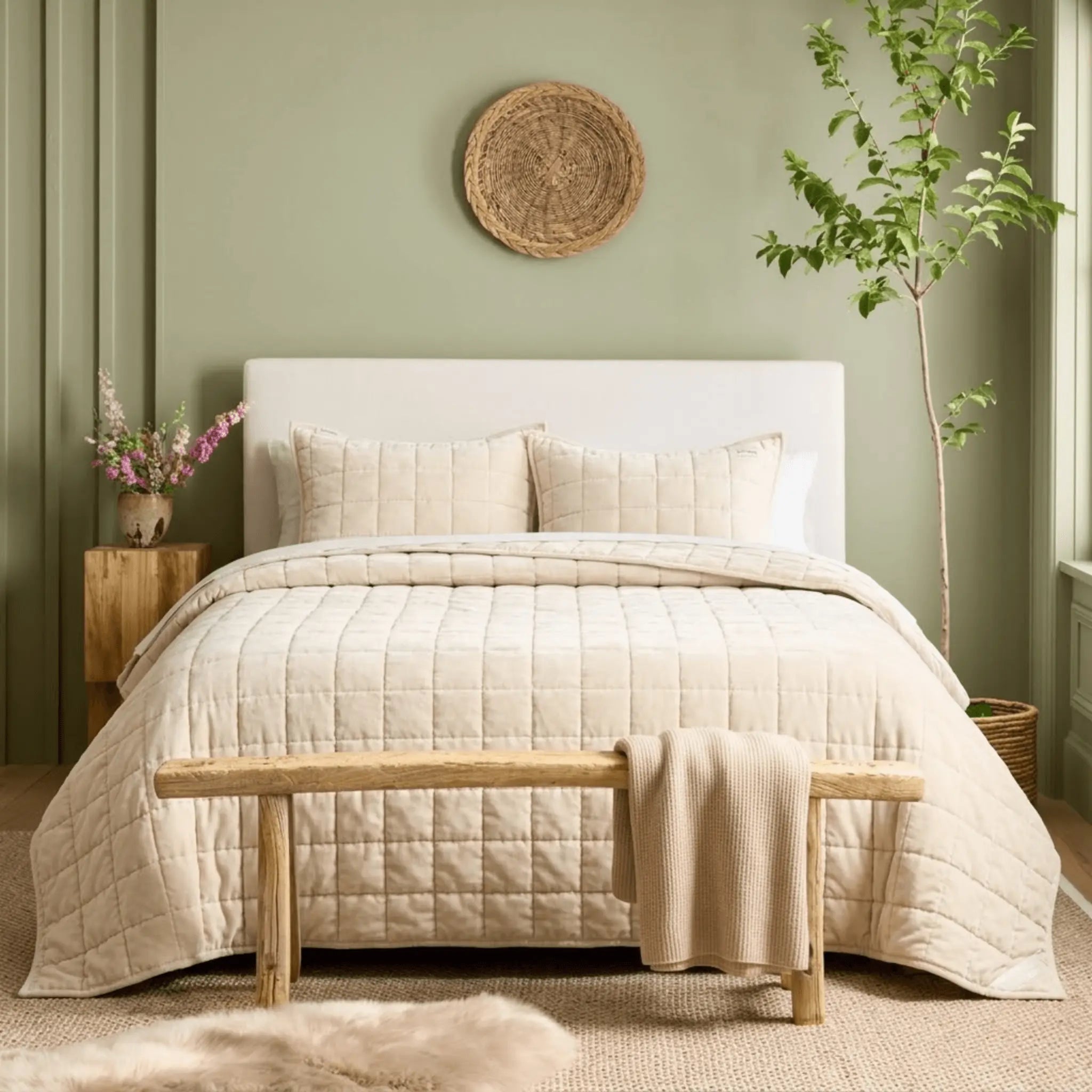 The Soft Living Cotton Velvet Quilt Set