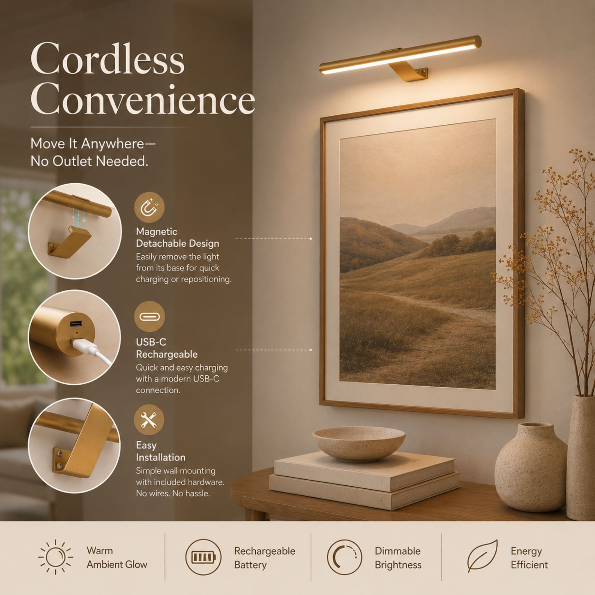 The Gallery Cordless Picture Light