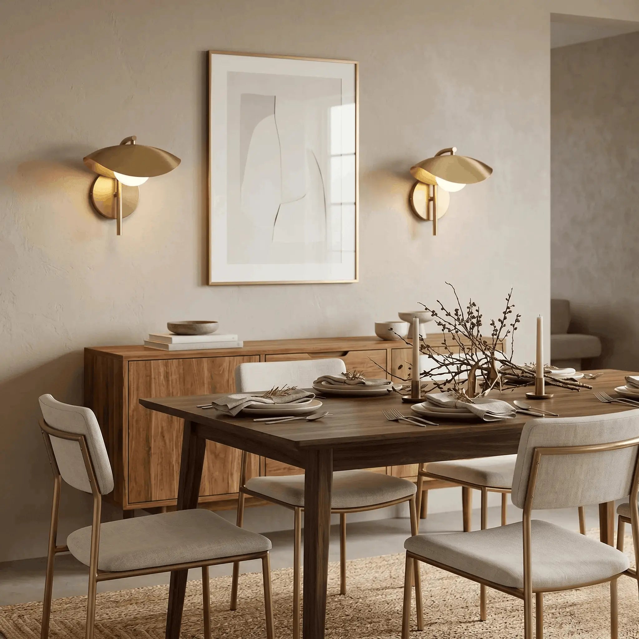 The Warm Glow Brass Sconce Set