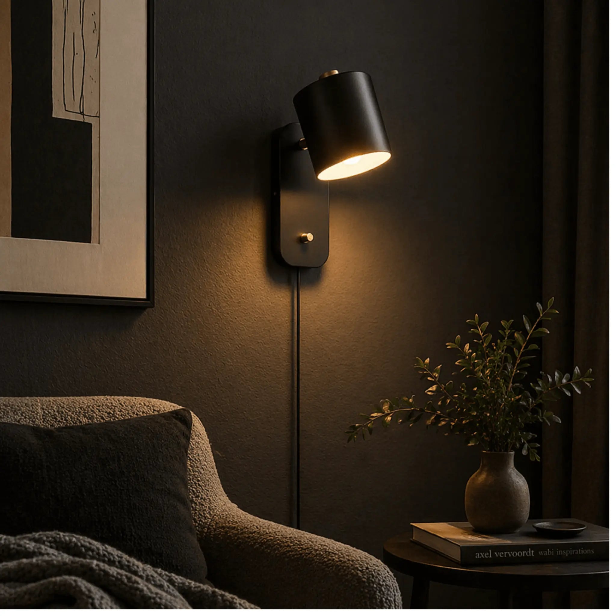 Rotatable Cylinder Plug in Wall Lamp