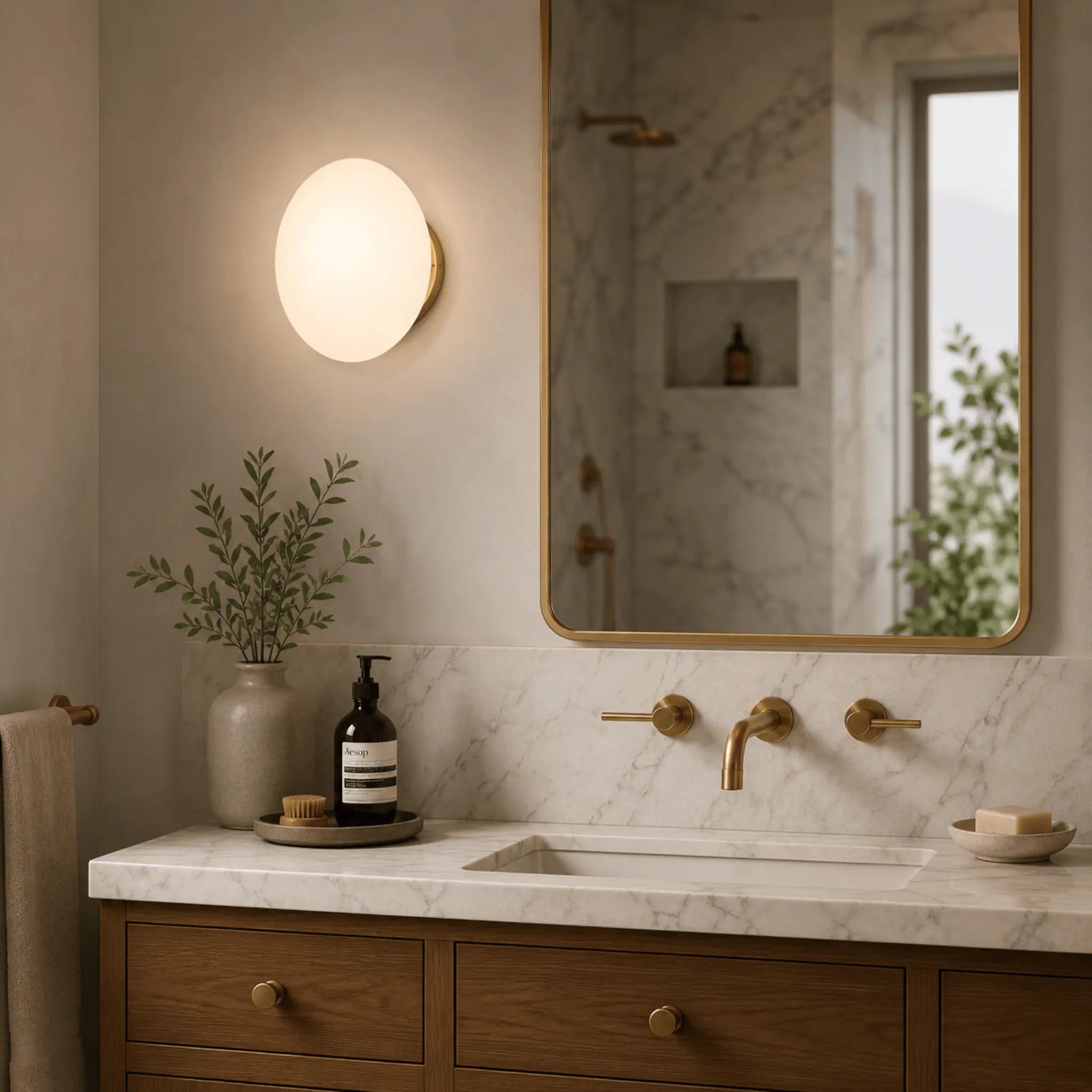 The Warm Glow Brass Sconce