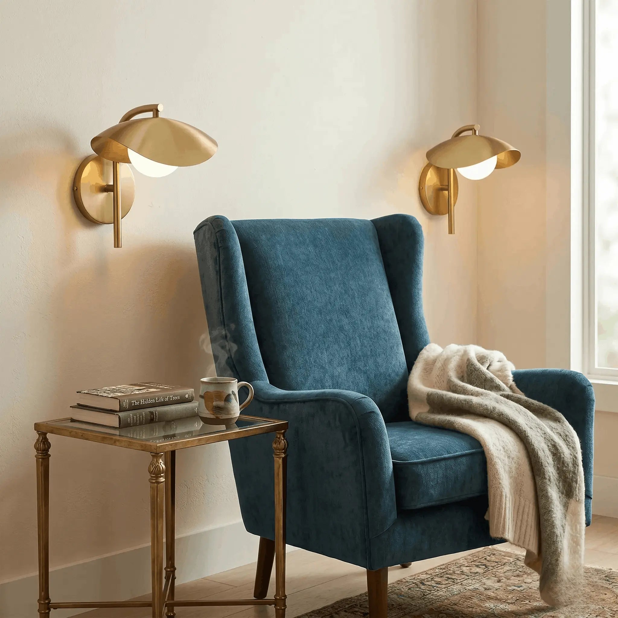 The Warm Glow Brass Sconce Set